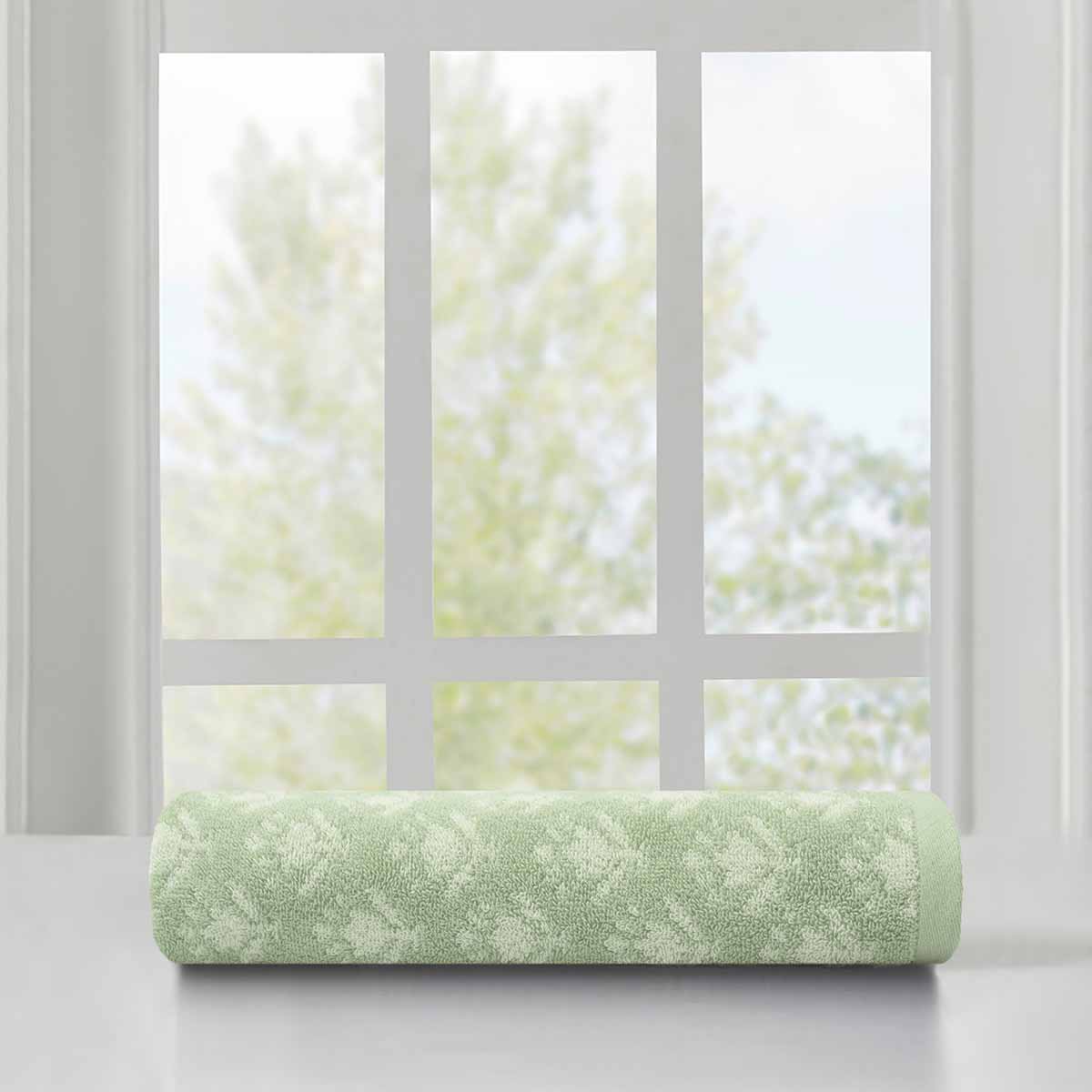 Honeybloom Plush Performance Sage Patterned Cotton Bath Towel, 30x54