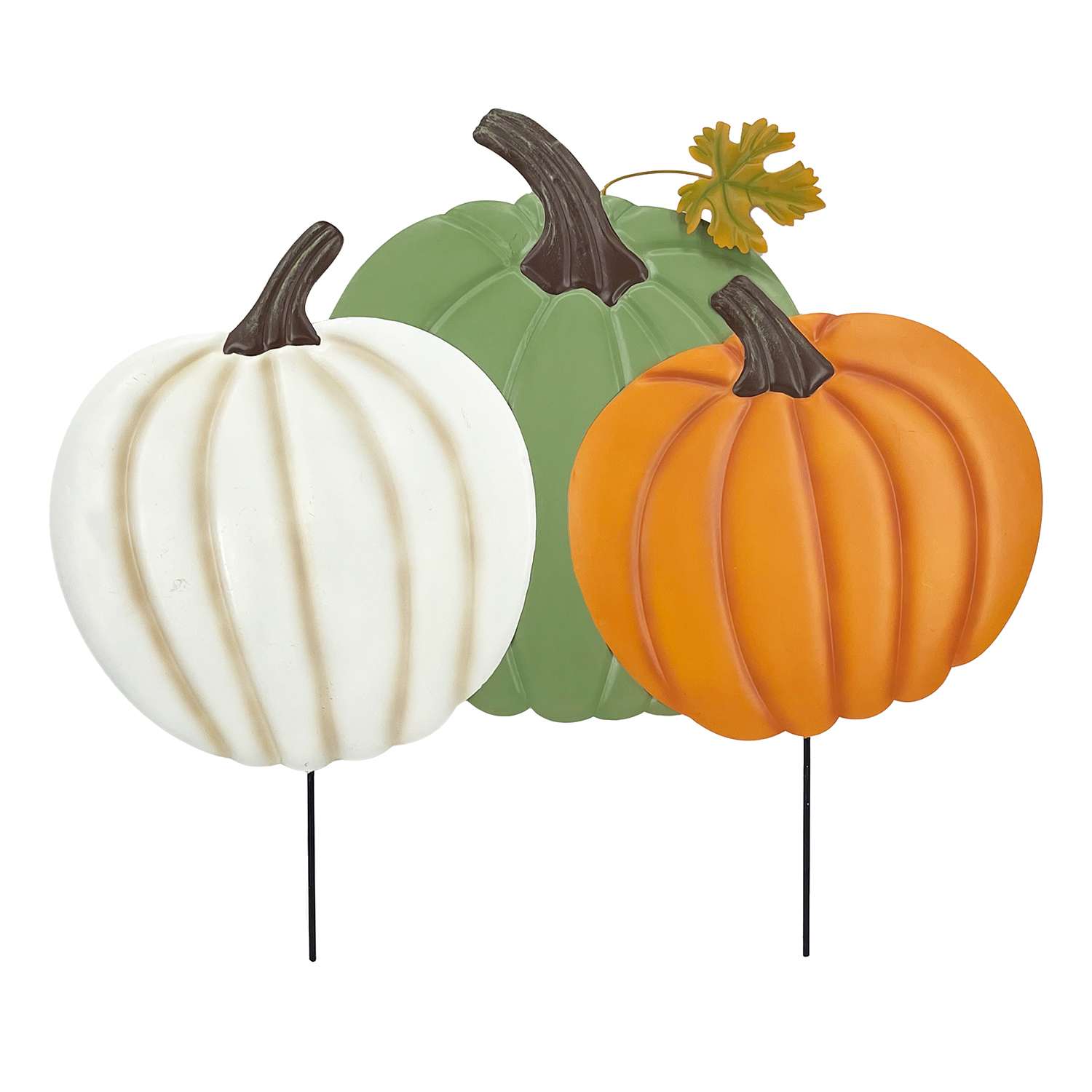 Homespun Harvest Three Pumpkin Yardstake, 24.6"