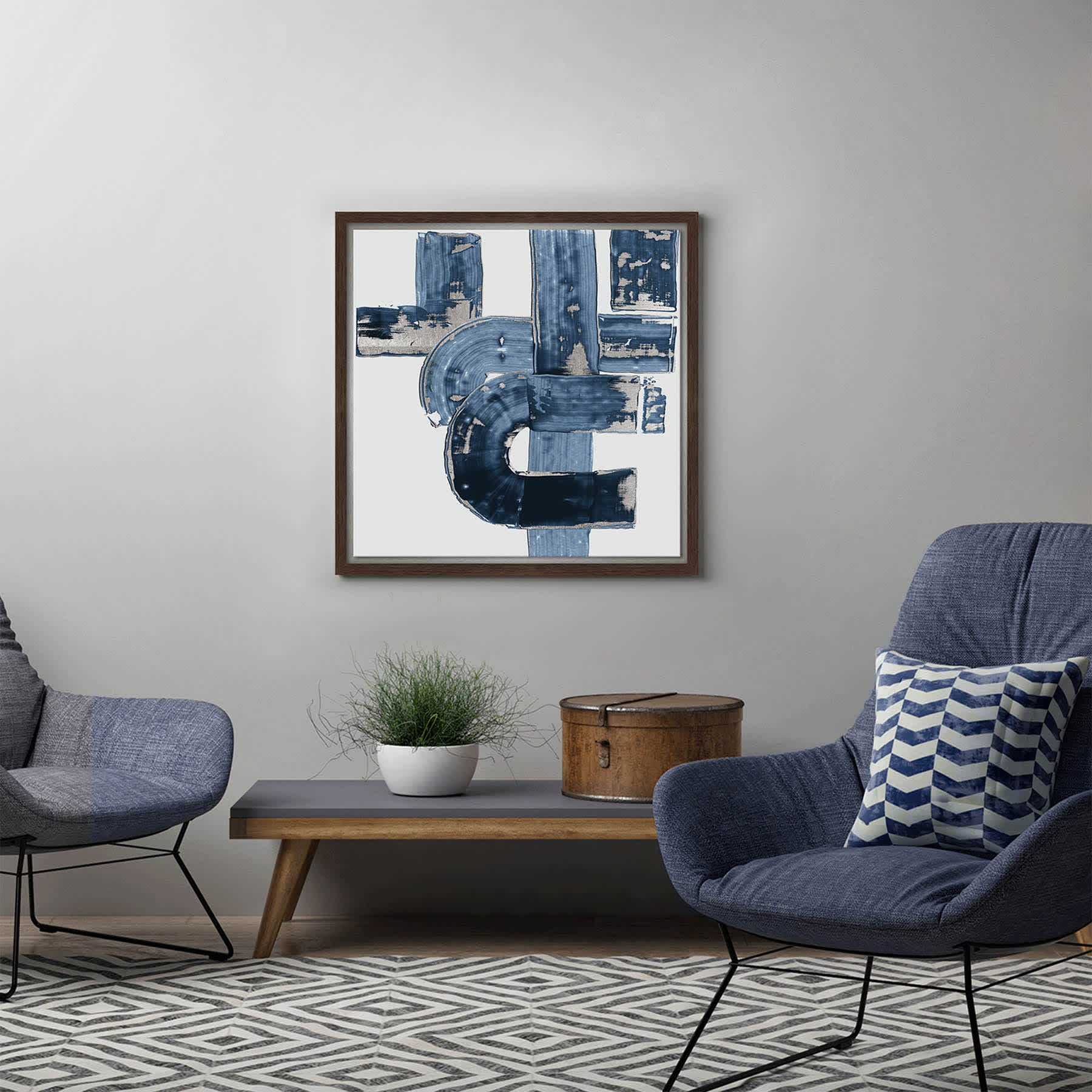 Crosby St. Framed Abstract Canvas Wall Art, 40"