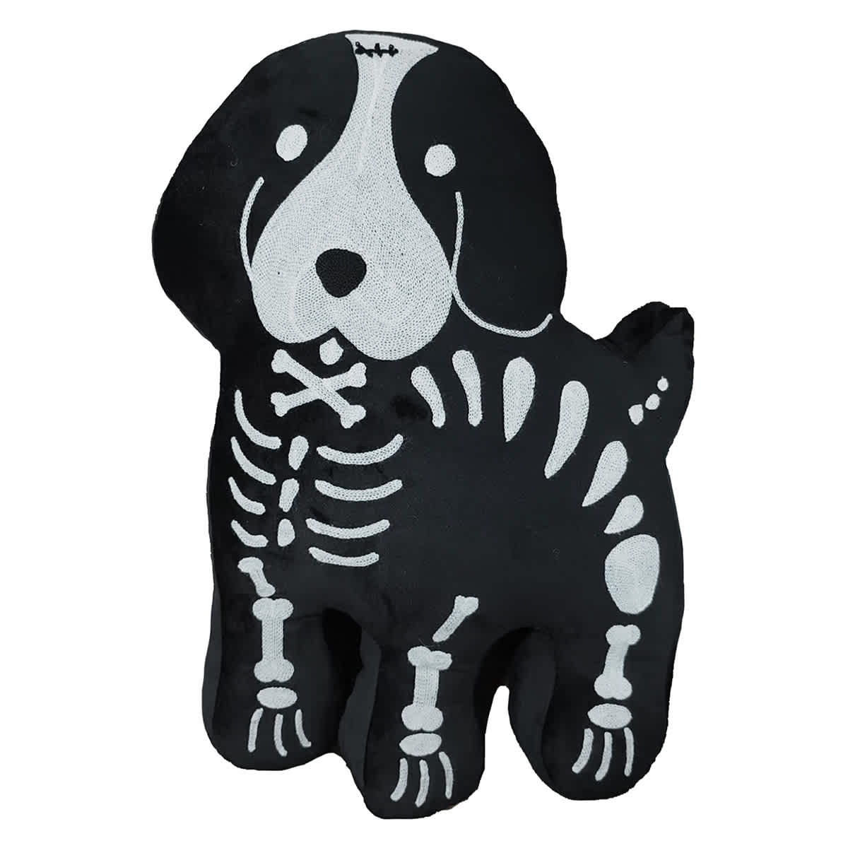 Skeleton Dog Shaped Throw Pillow, 18x13
