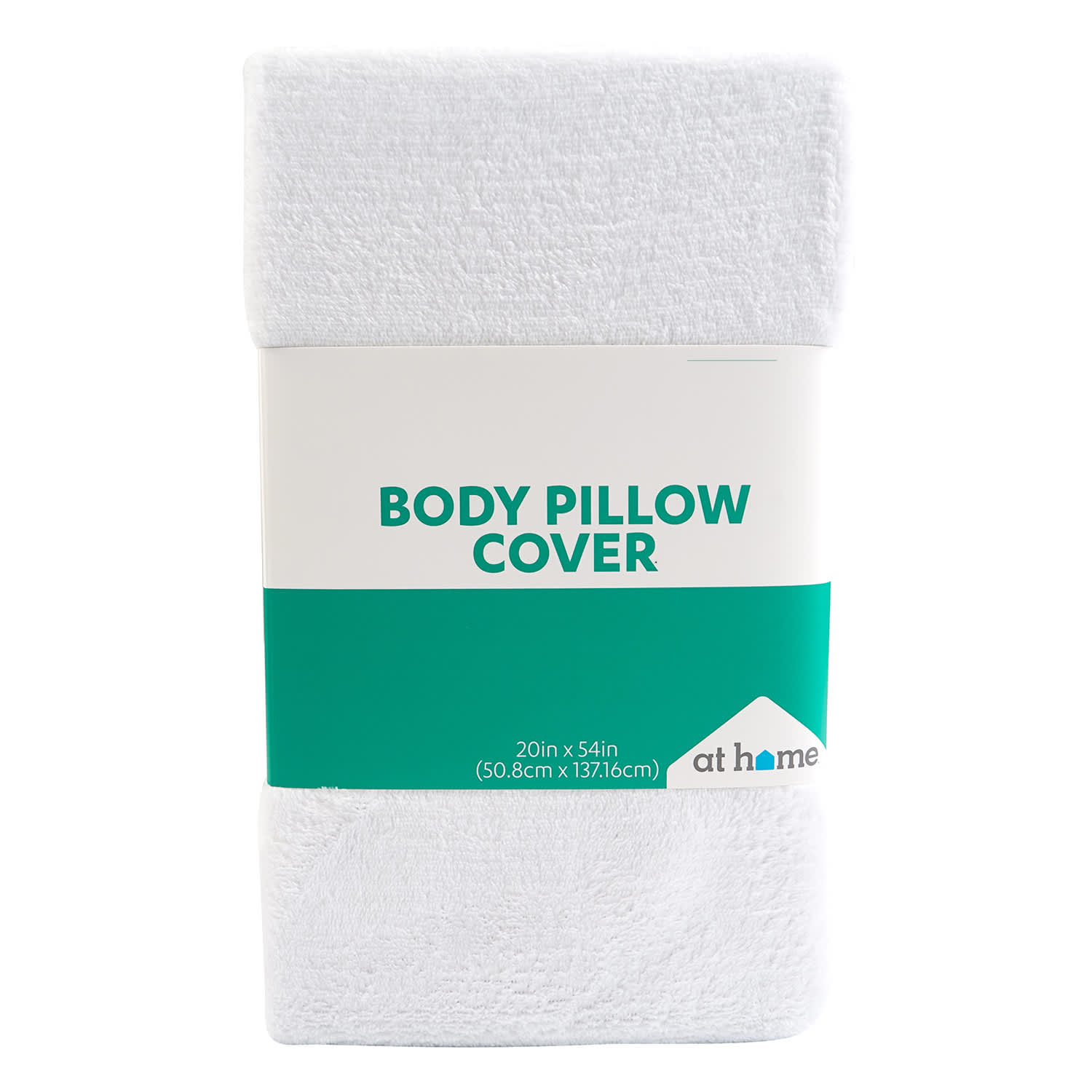 White Plush Body Pillow Cover, 20x54