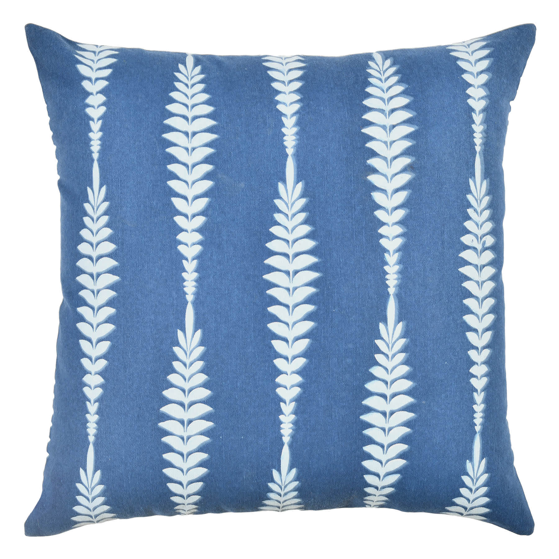 Providence Navy Blue Fern Stripe Print Throw Pillow, 18"