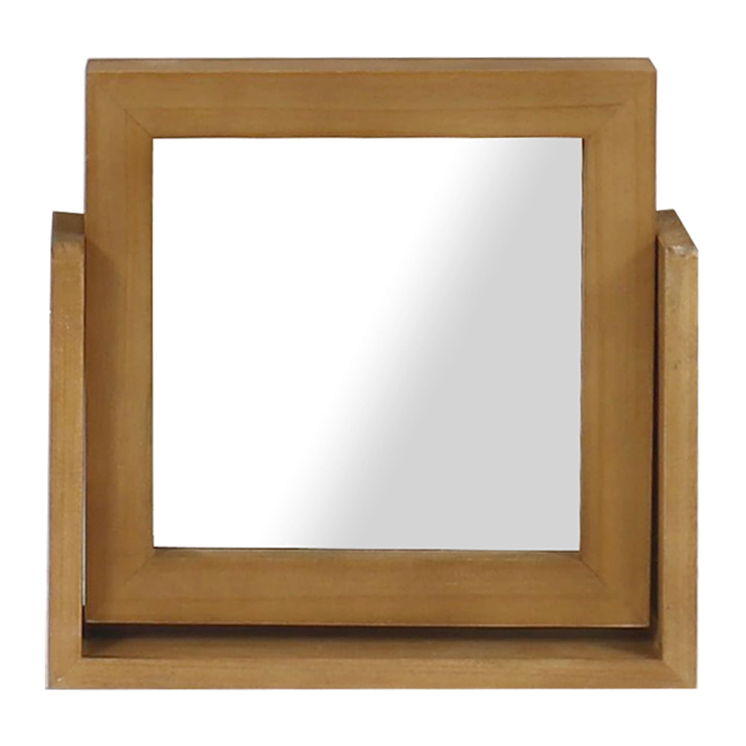 Honeybloom Brown Square Wood Mirror, 8.5x9