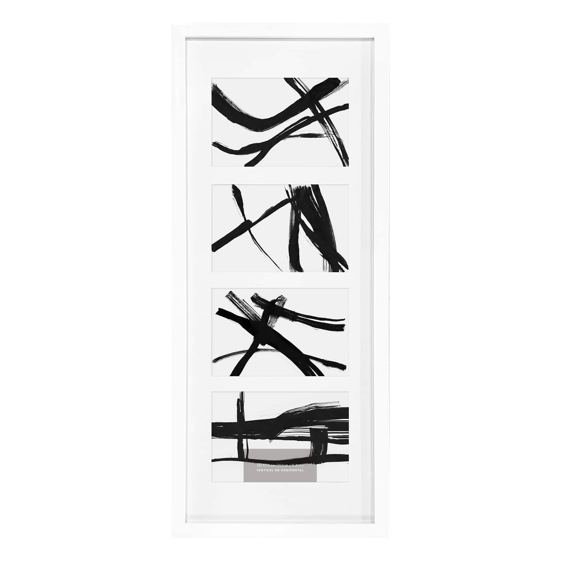 4-Opening White Collage Picture Frame, 8x20