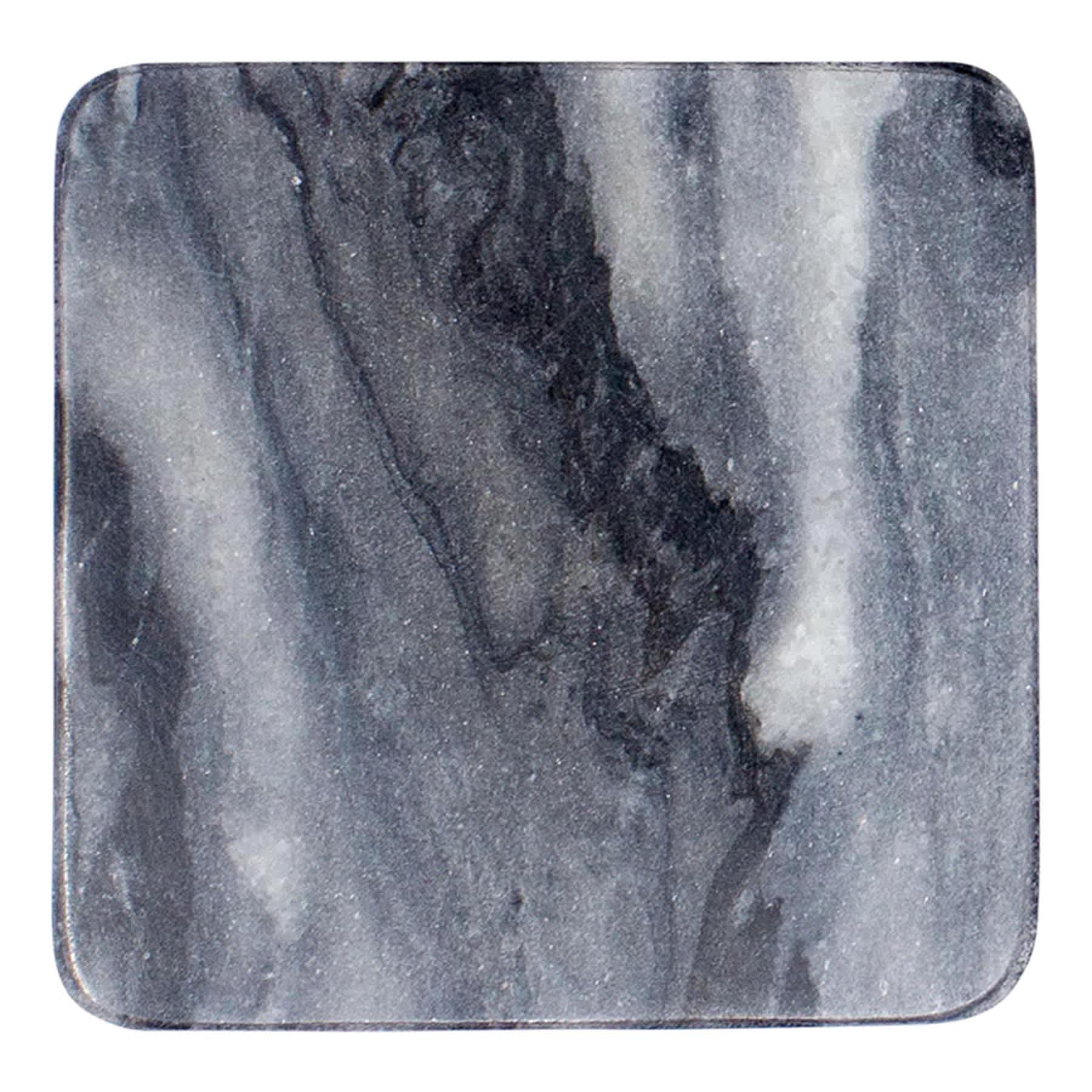 Set of 4 Grey Marbled Round Edge Stoneware Coasters