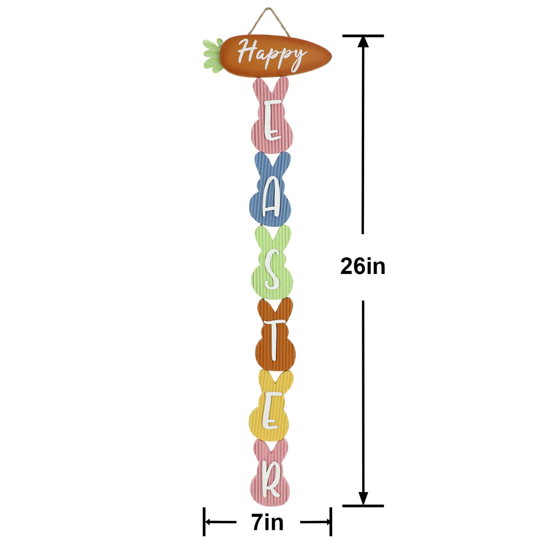 Homespun Easter Happy Easter Bunny Hanging Sign, 26"