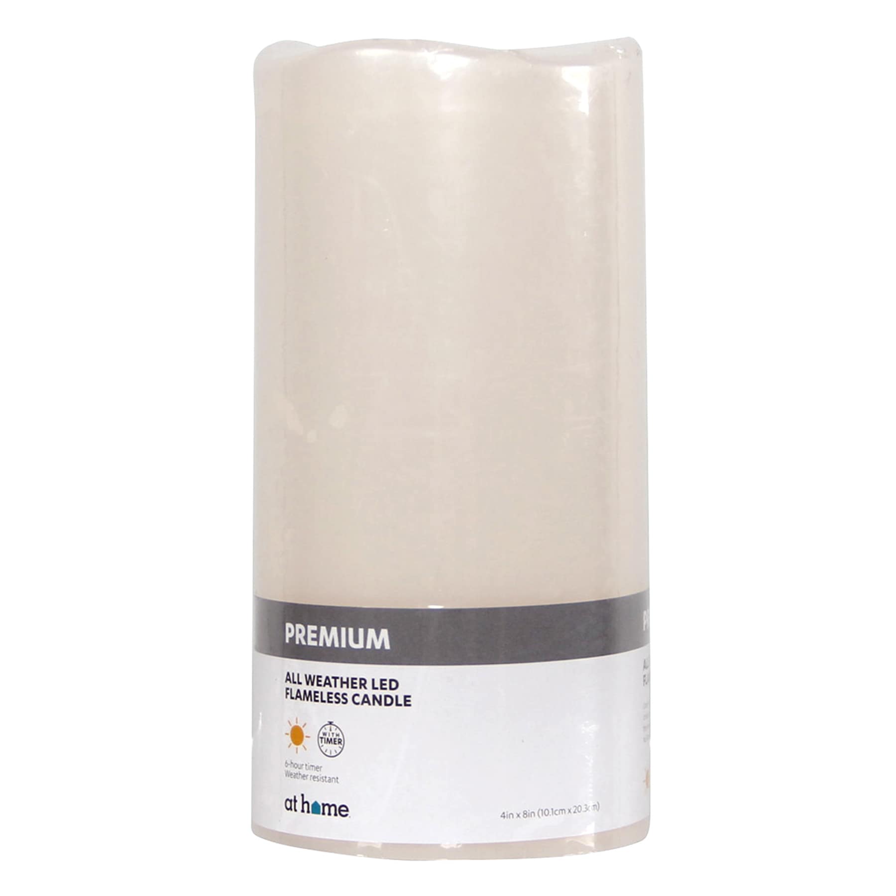 Ivory LED Pillar Candle with 6 Hour Timer, 8"