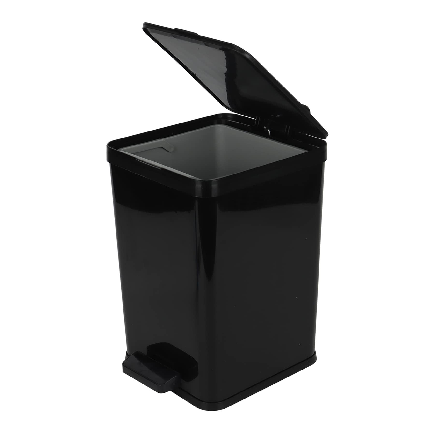 Black Step Trash Can with Removable Inner, 8.5L