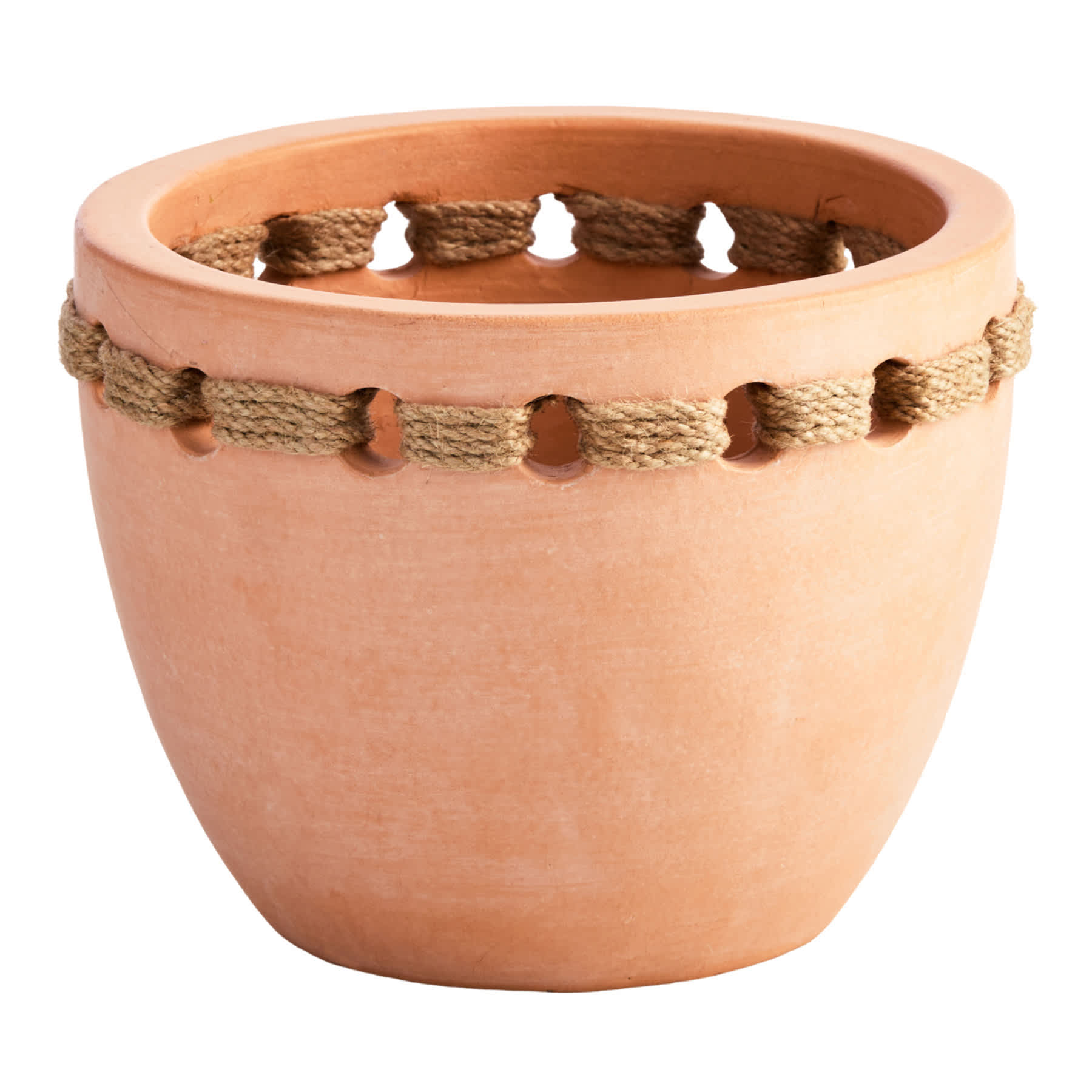 Terracotta Rope Outdoor Planter, Small