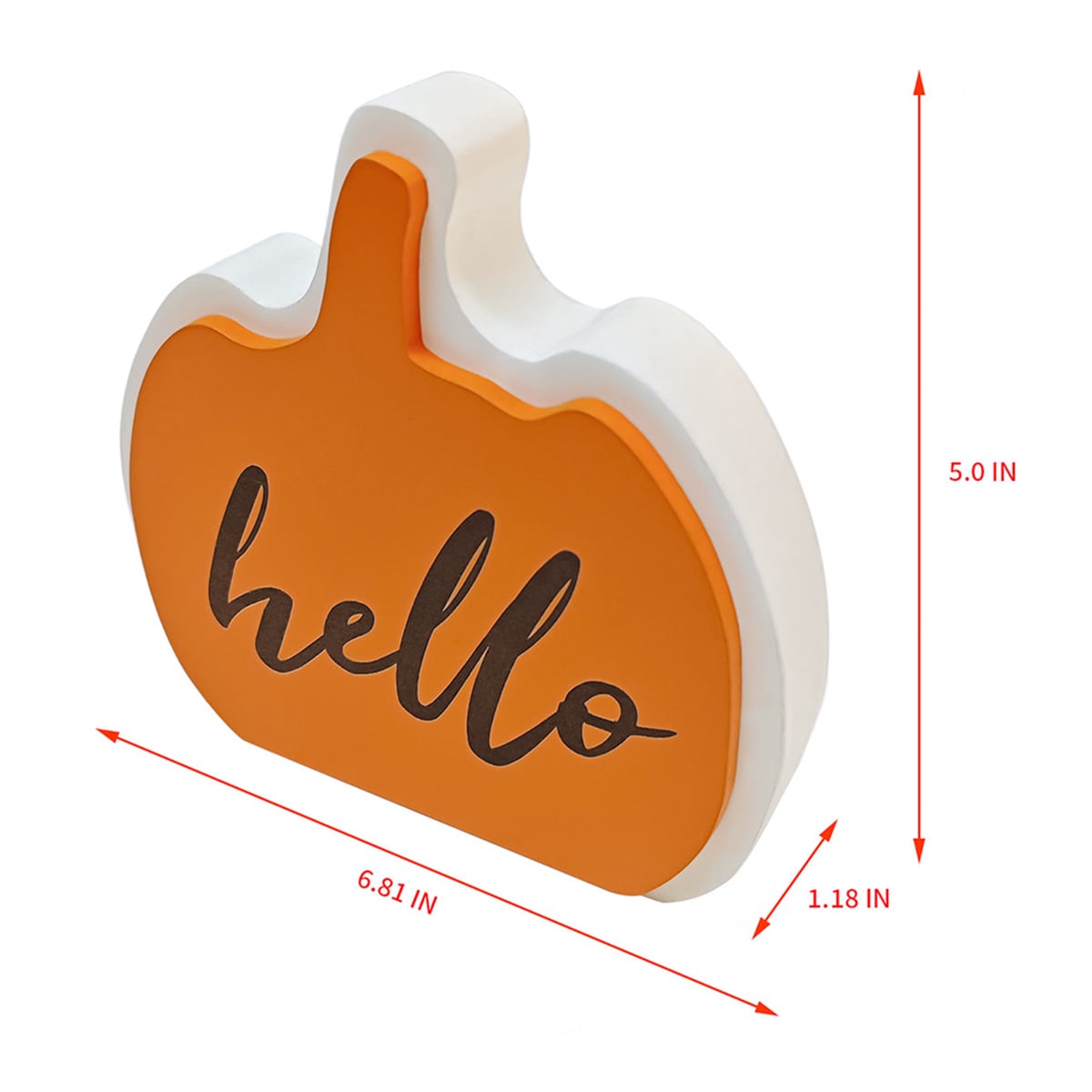 Homespun Harvest Hello Pumpkin Table Decor, 6"