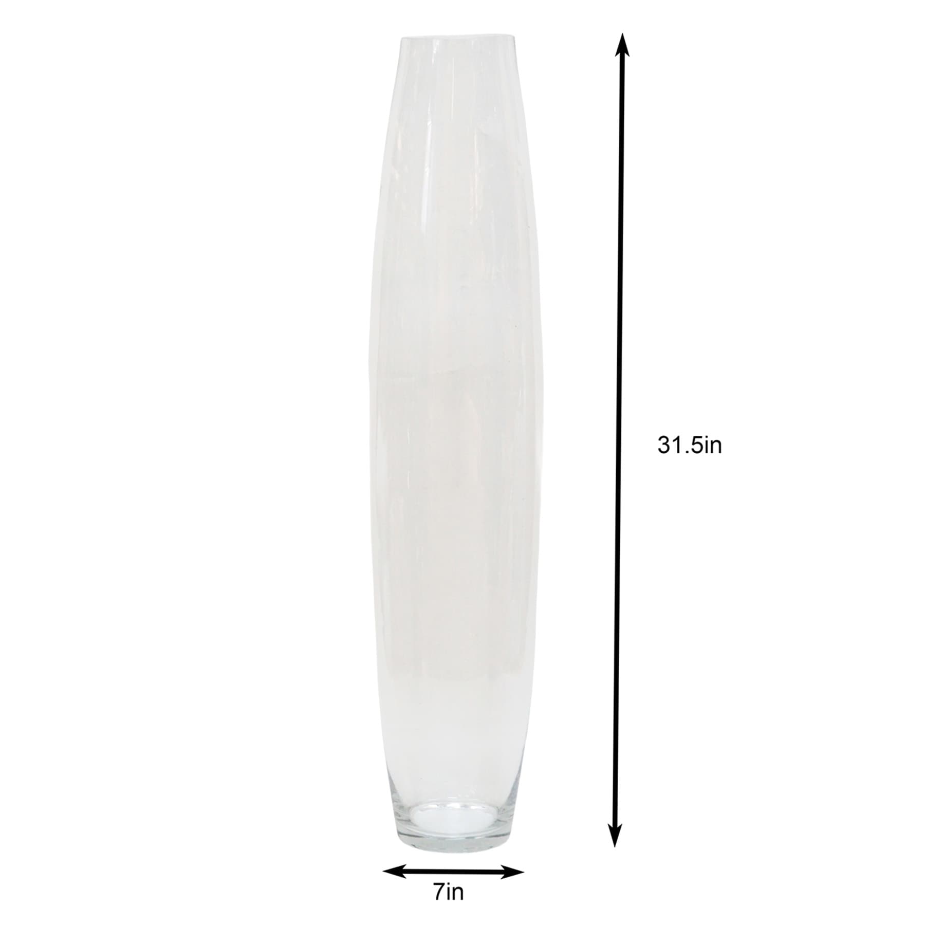 31.5In Clear Glass Oversized Ovular Vase