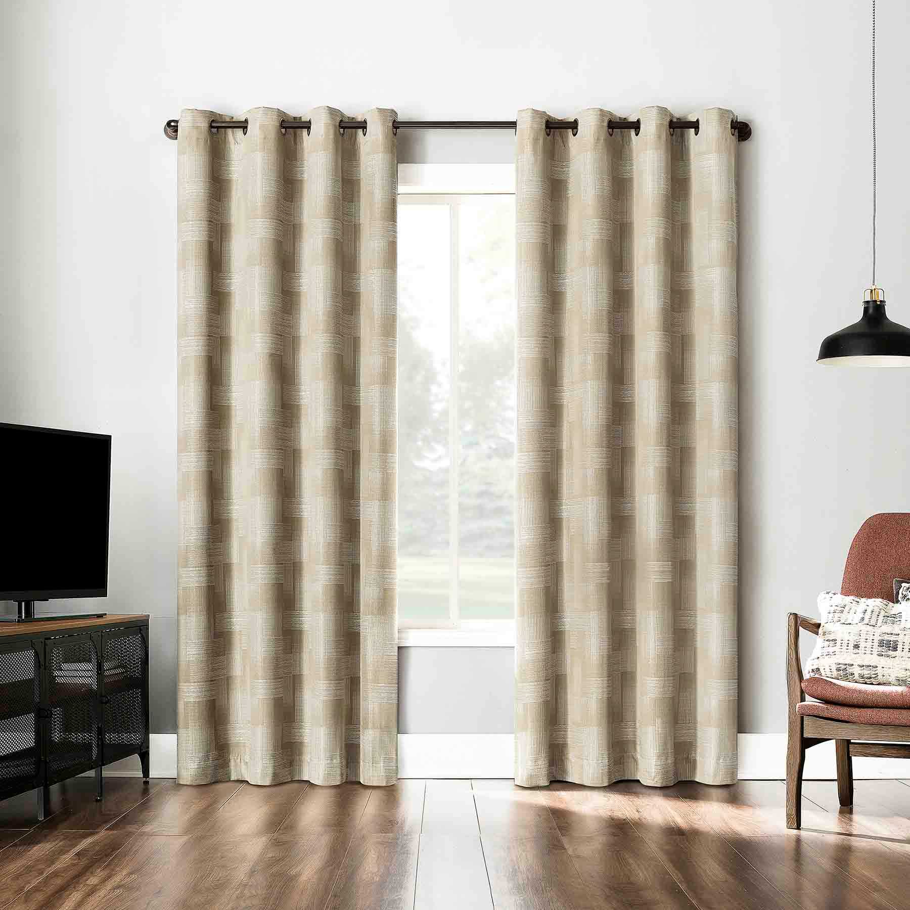 Sun Zero Taupe Extreme Blackout Grommet Curtain Panel, 84"