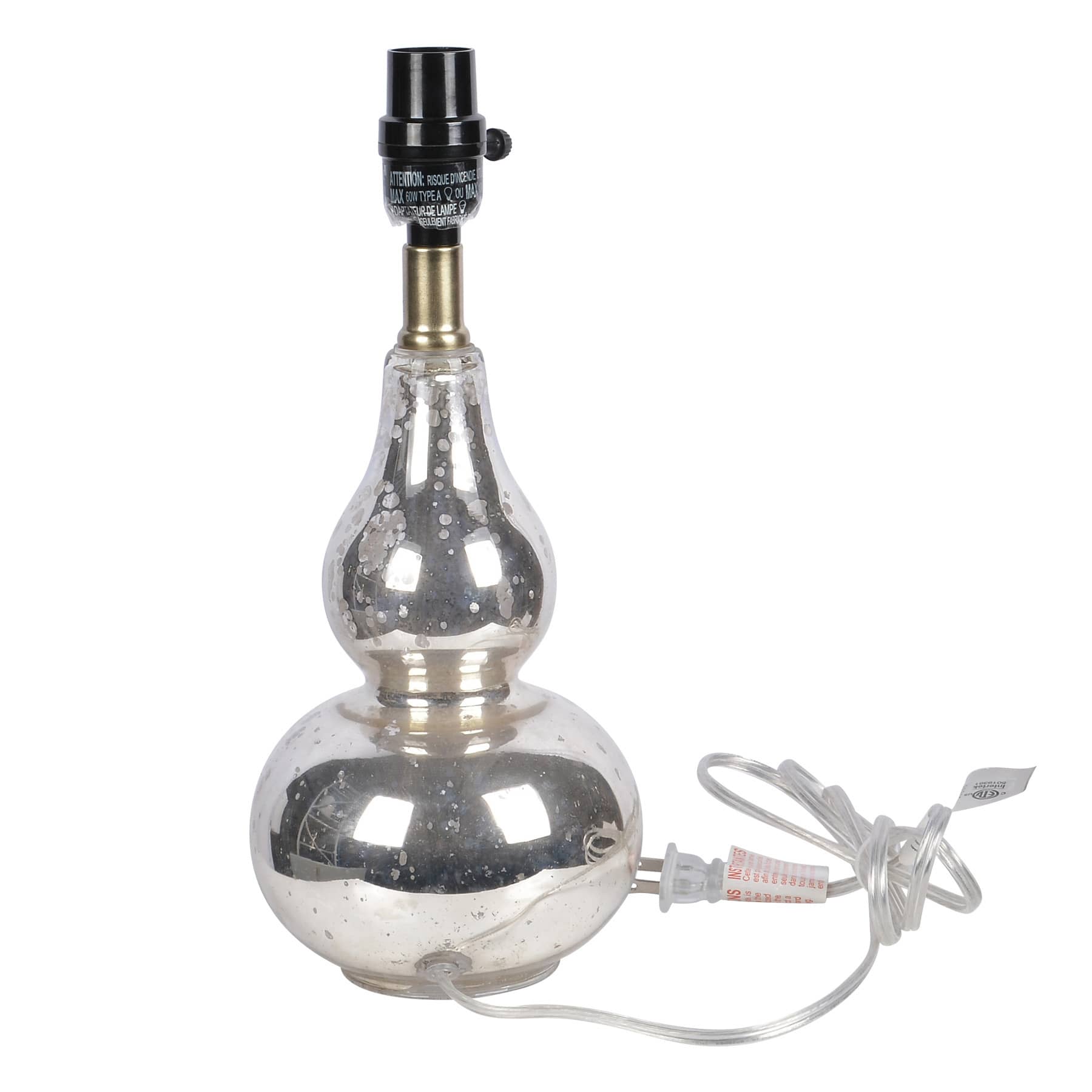 Providence Mercury Glass Tiered Small Lamp Base, 13"