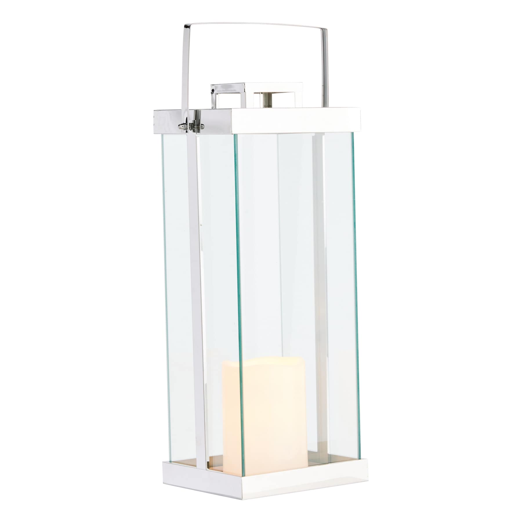 Laila Ali Metal & Glass Lantern, 19"