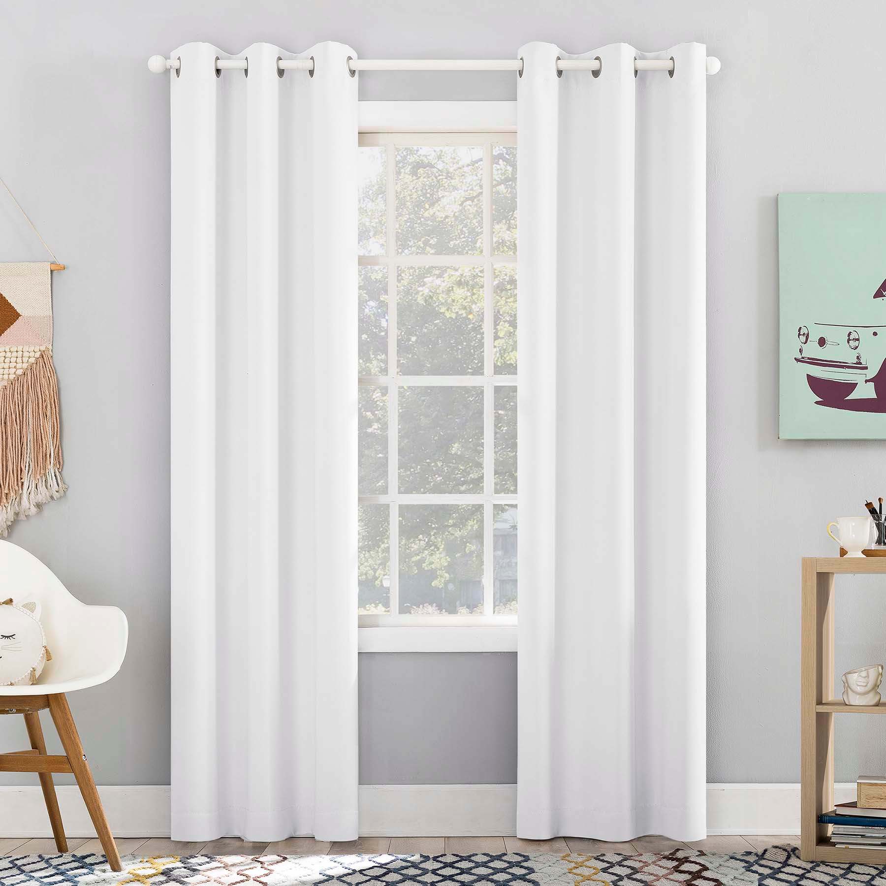 Tiny Dreamers Lyle White Blackout Grommet Curtain Panel, 84"