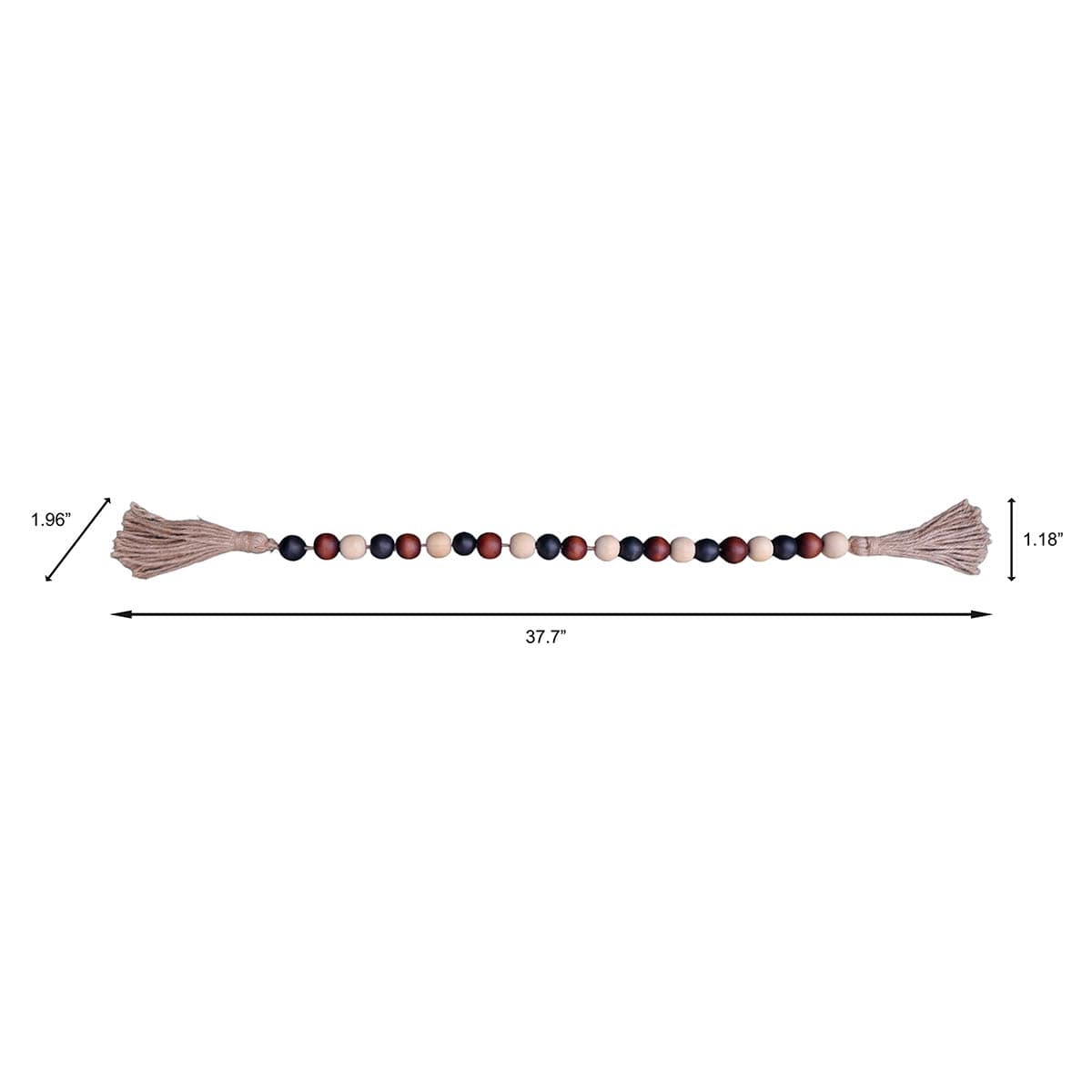 37In Multicolor Wood Beaded Garland