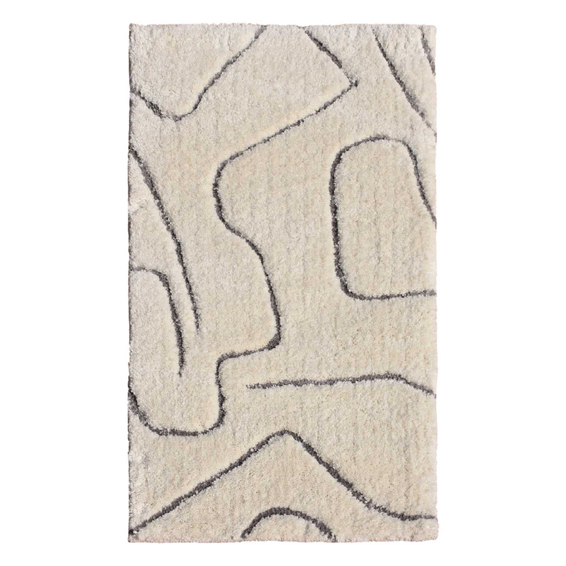 (C189) Crosby St. Ivory Geometric Shag Accent Rug, 2x3