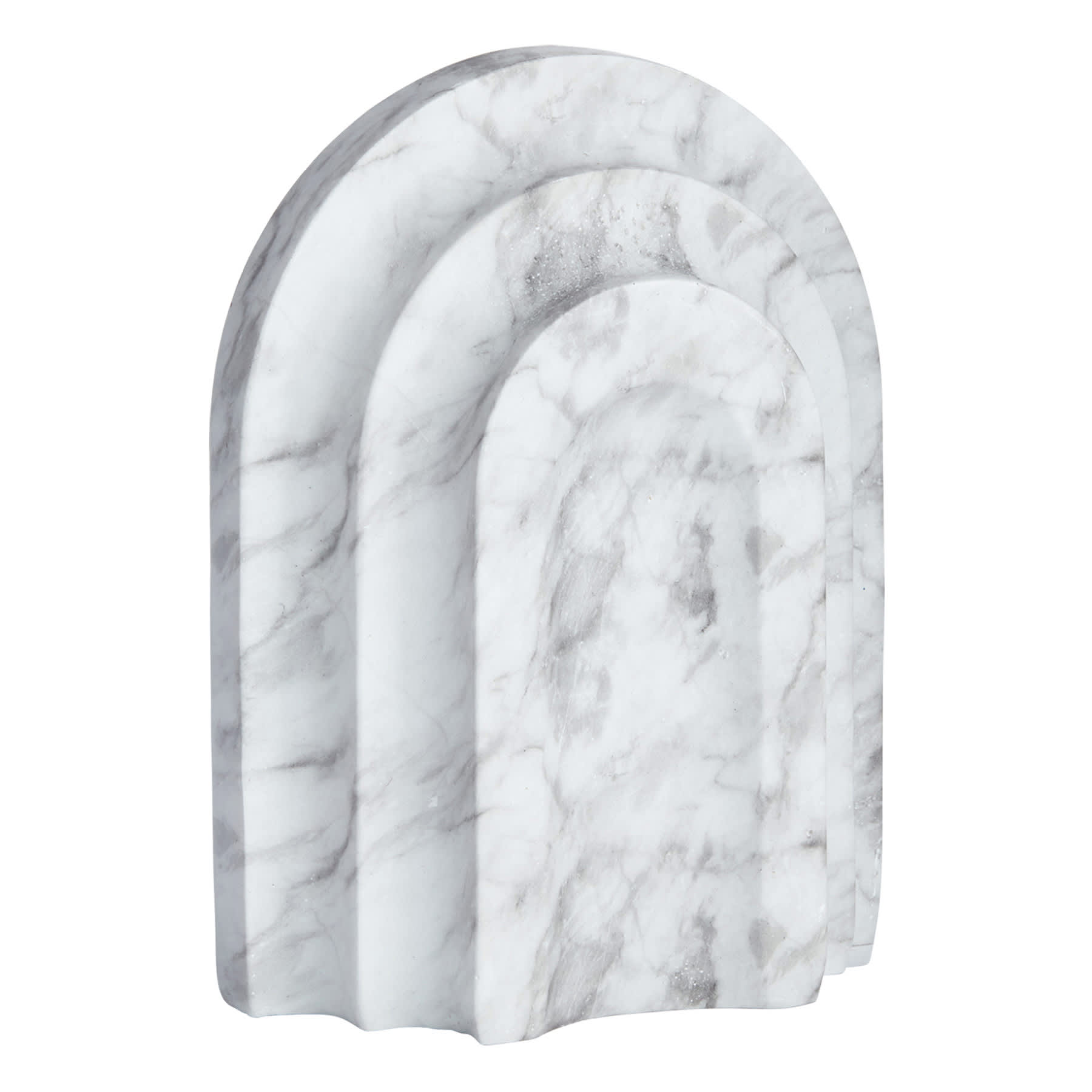 Crosby St. White Marbled Arcade Bookend, 8"