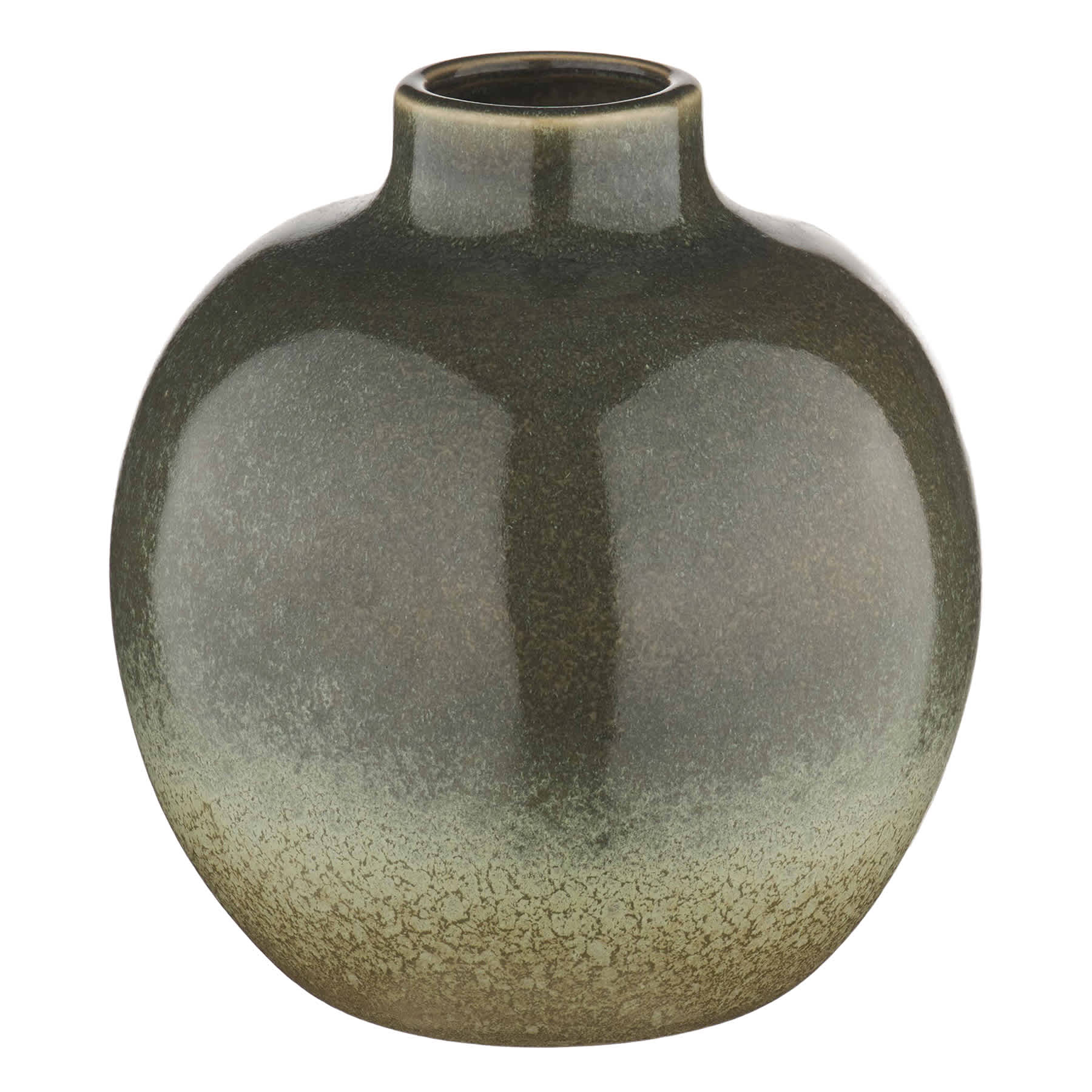 Green Glazed Ceramic Vase, 5.8"
