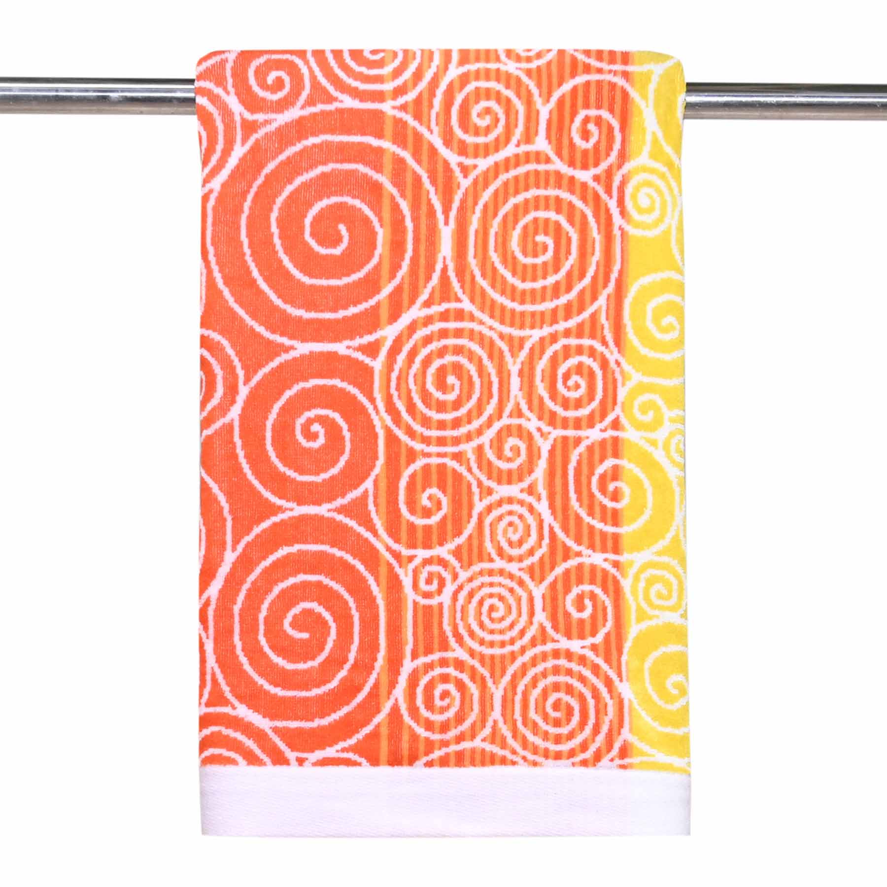 Spiral Red & Yellow Ombre Jacquard Velour Beach Towel, 34x64