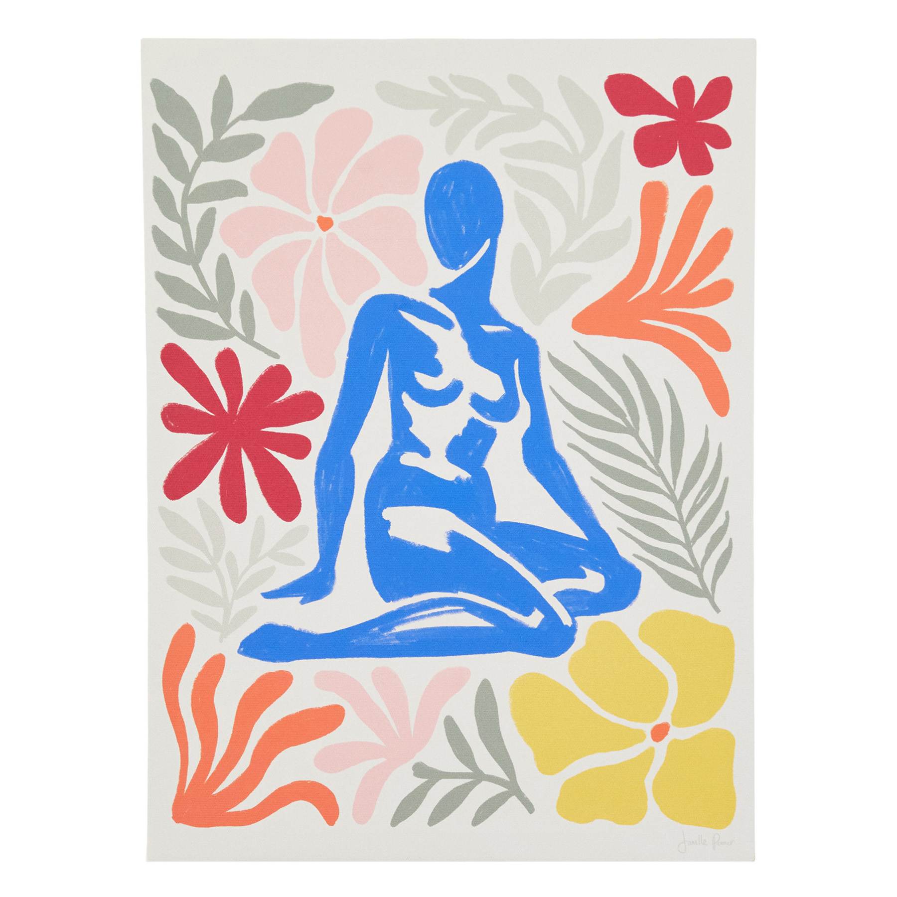 Floral Figure Canvas Wall Art, 12x16