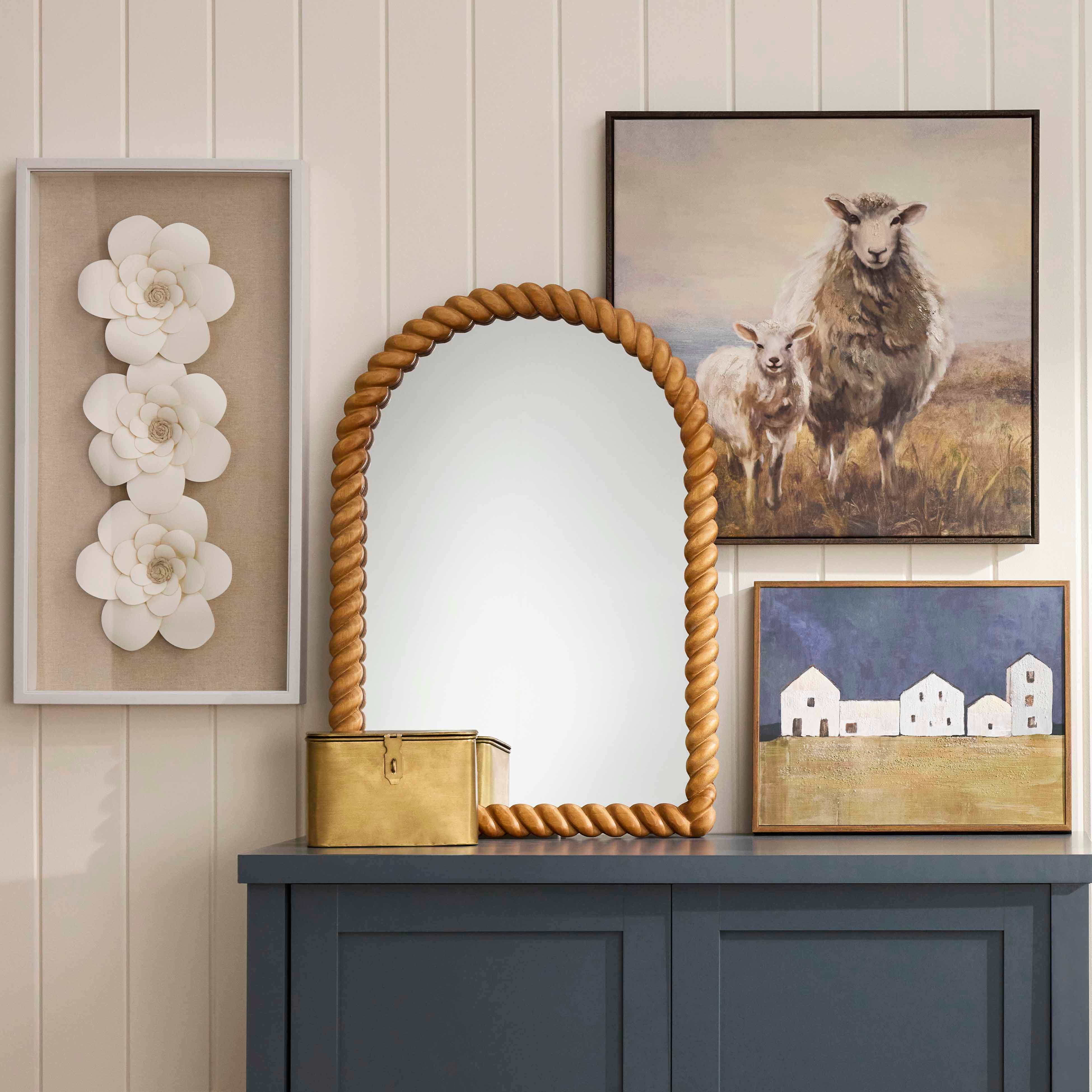 Honeybloom Framed Sheep Canvas Wall Art, 20"