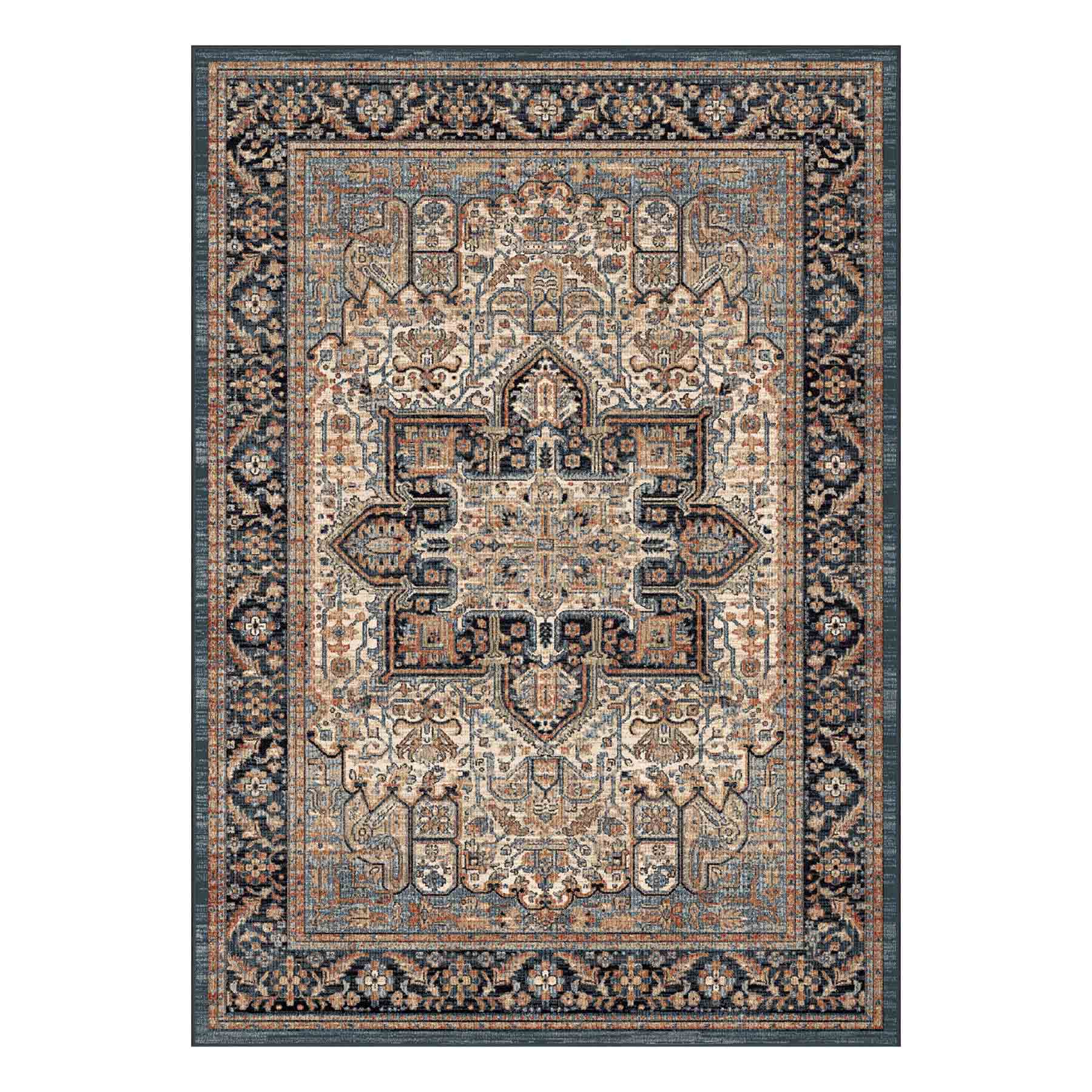 (A518) Ushak Blue Medallion Area Rug, 8x10