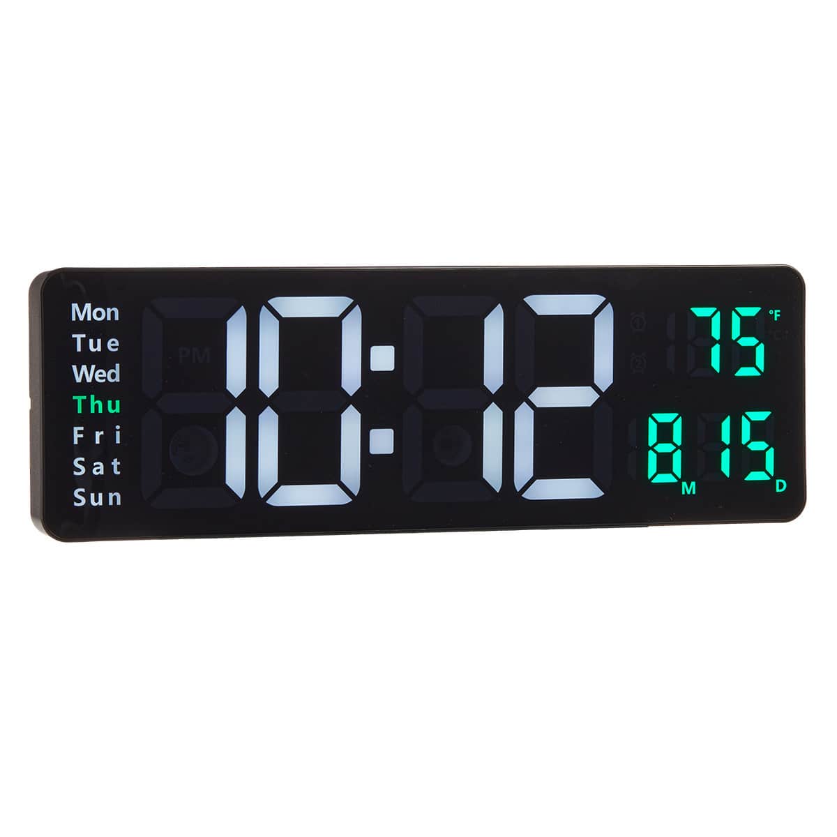 Black LED Digital Wall Clock, 17x5