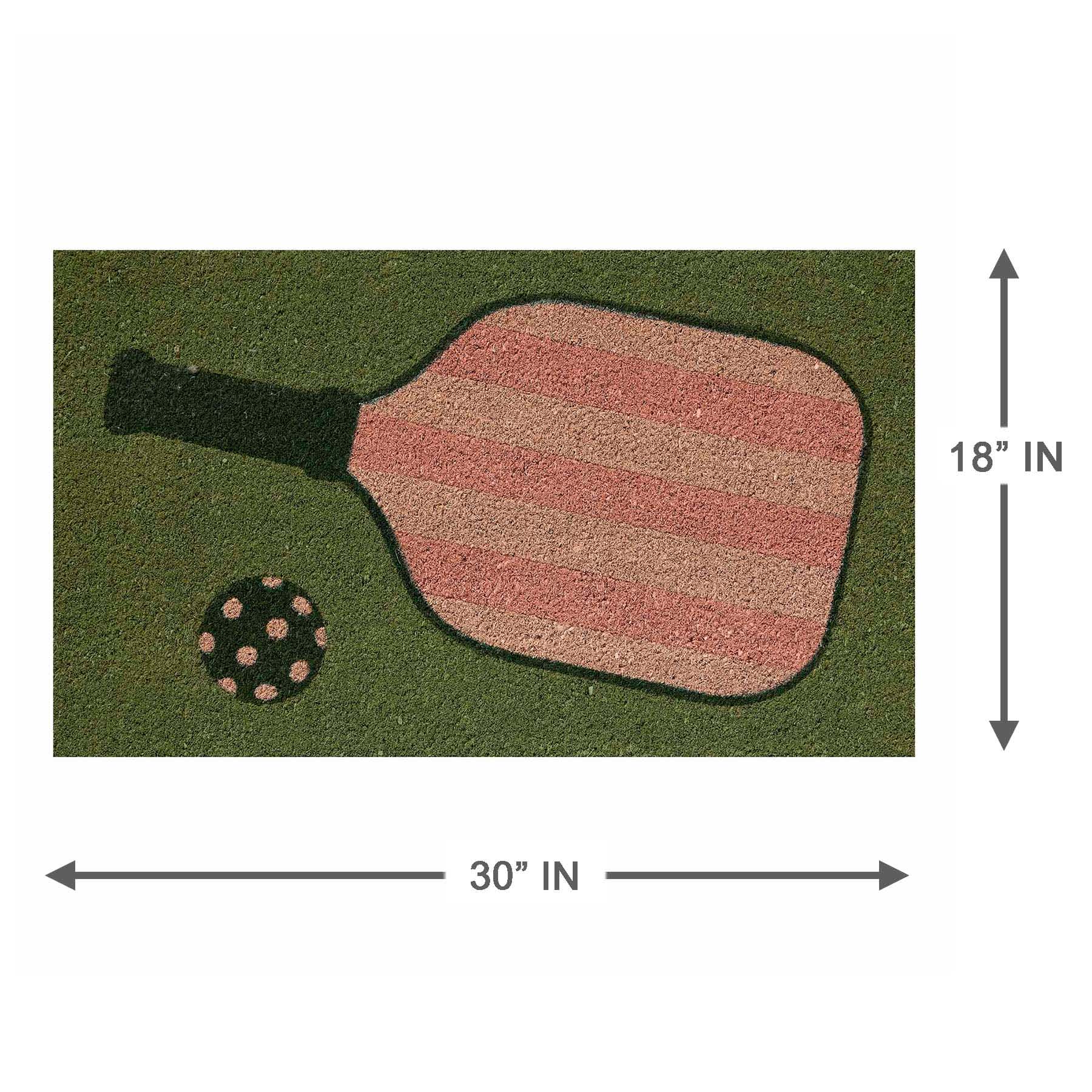 Pickleball Paddle Shaped Coir Mat, 18x30