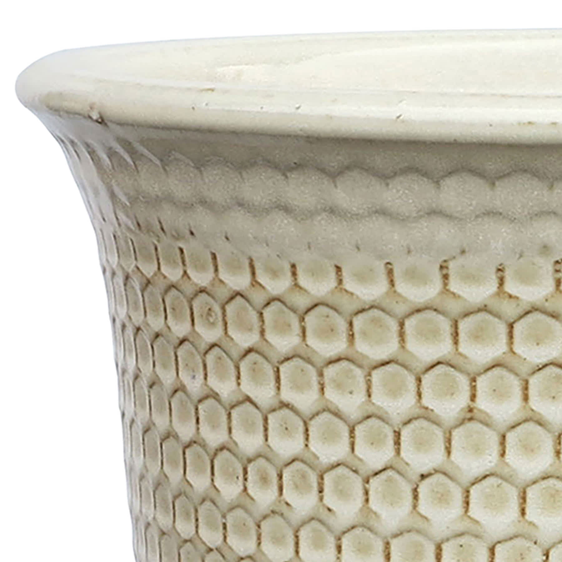 Providence White Honeycomb Outdoor Planter, Medium