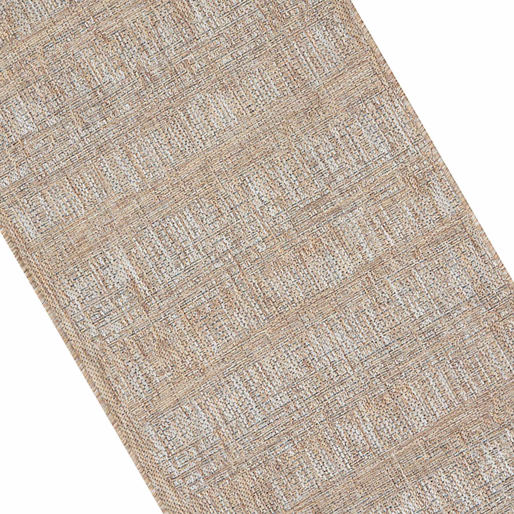 (E500) Honeybloom Melissa Blue & Natural Distressed Stripe Outdoor Runner, 2x7