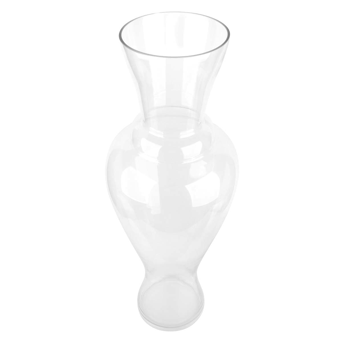 31In Clear Glass Hourglass Oversized Vase
