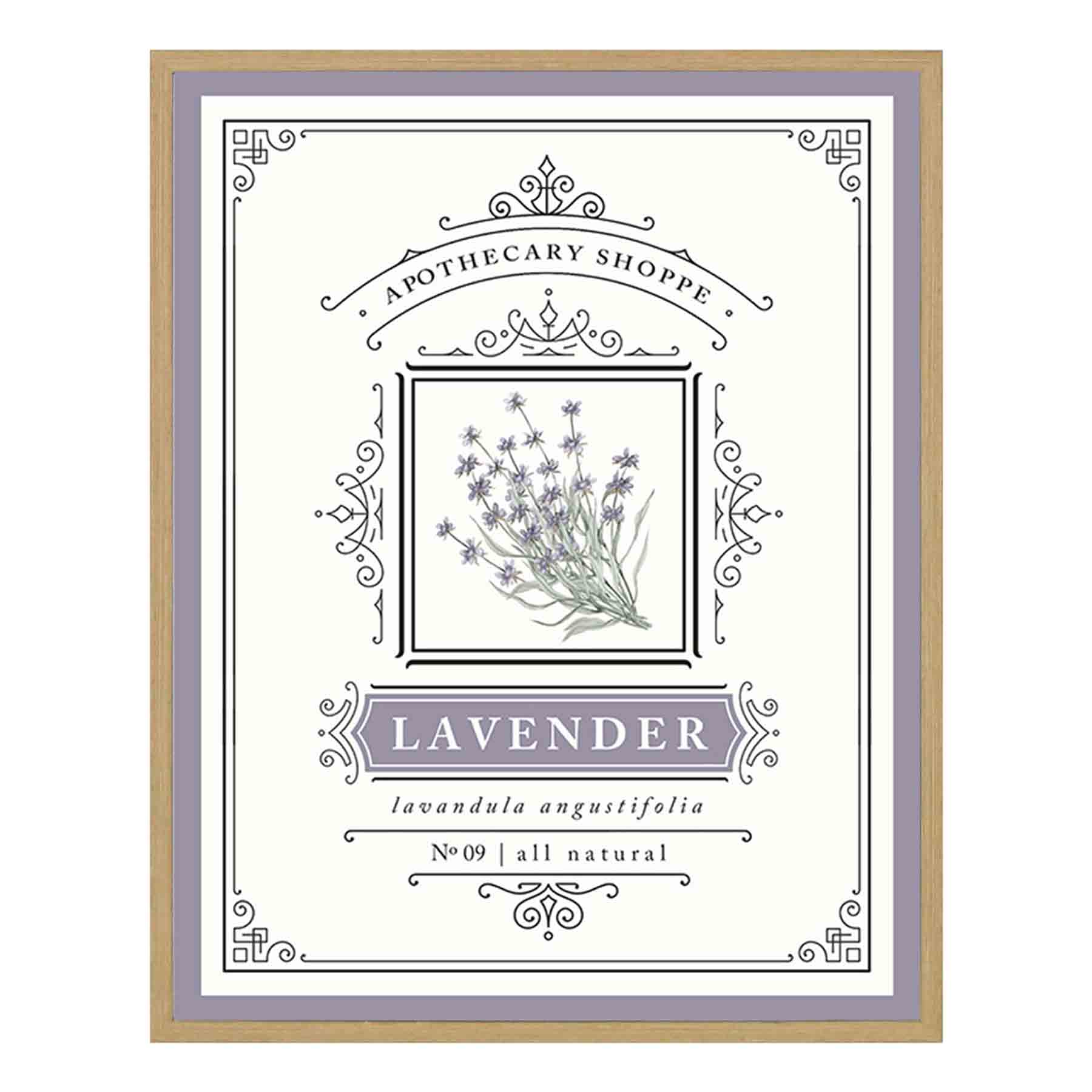 Framed Lavender Wall Decor, 12x15