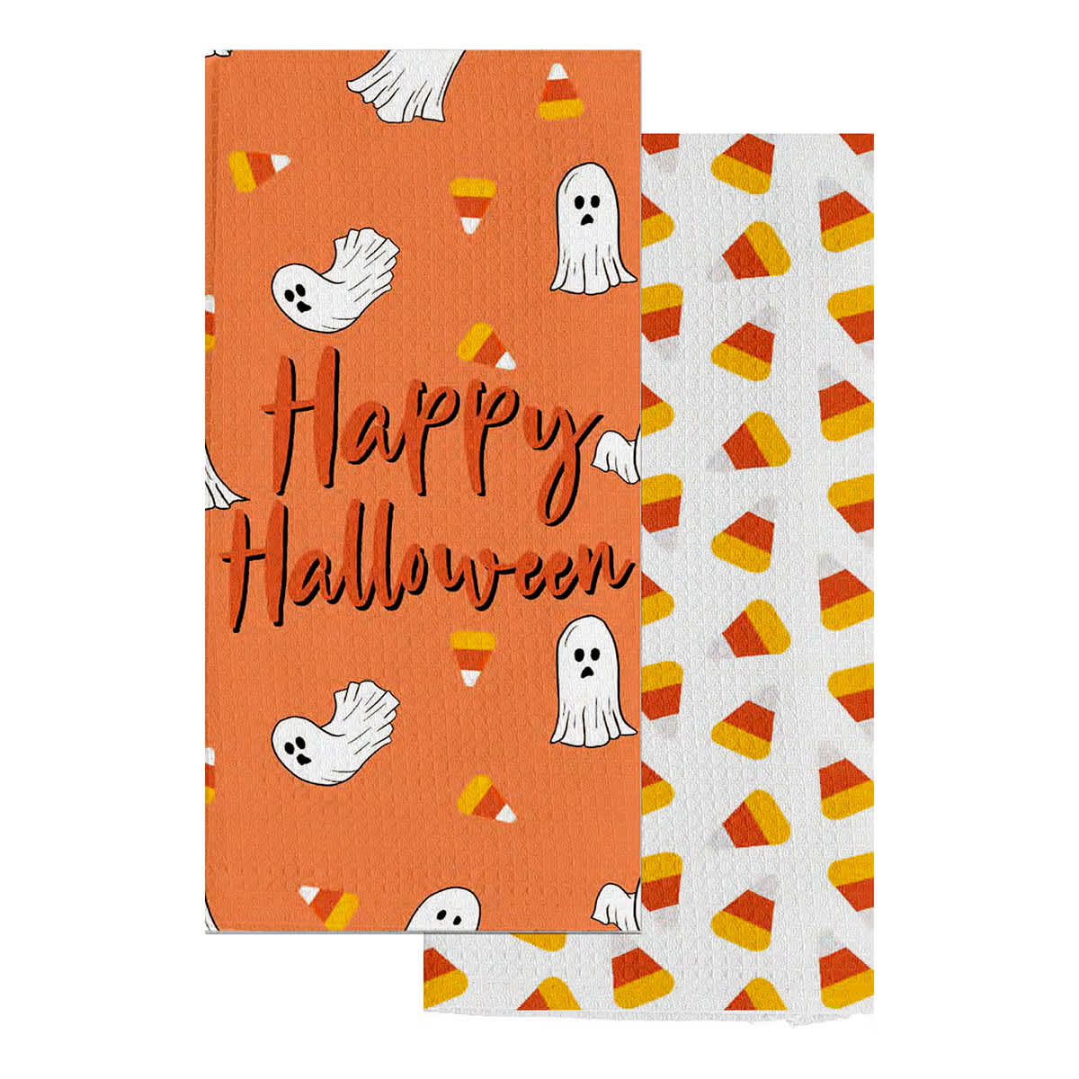 Set of 2 Happy Halloween Ghost Kitchen Towels