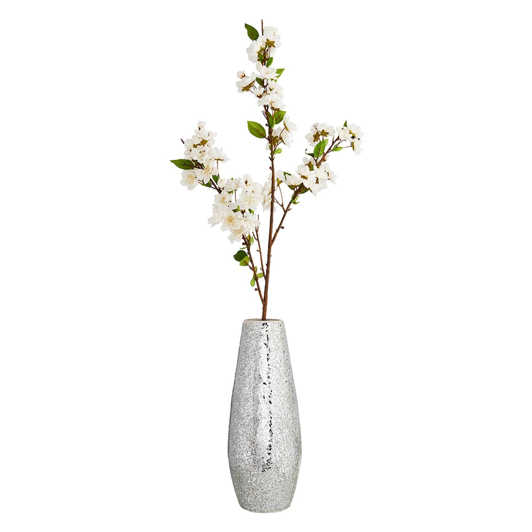Crushed Mirror Glass Vase, 17.5"