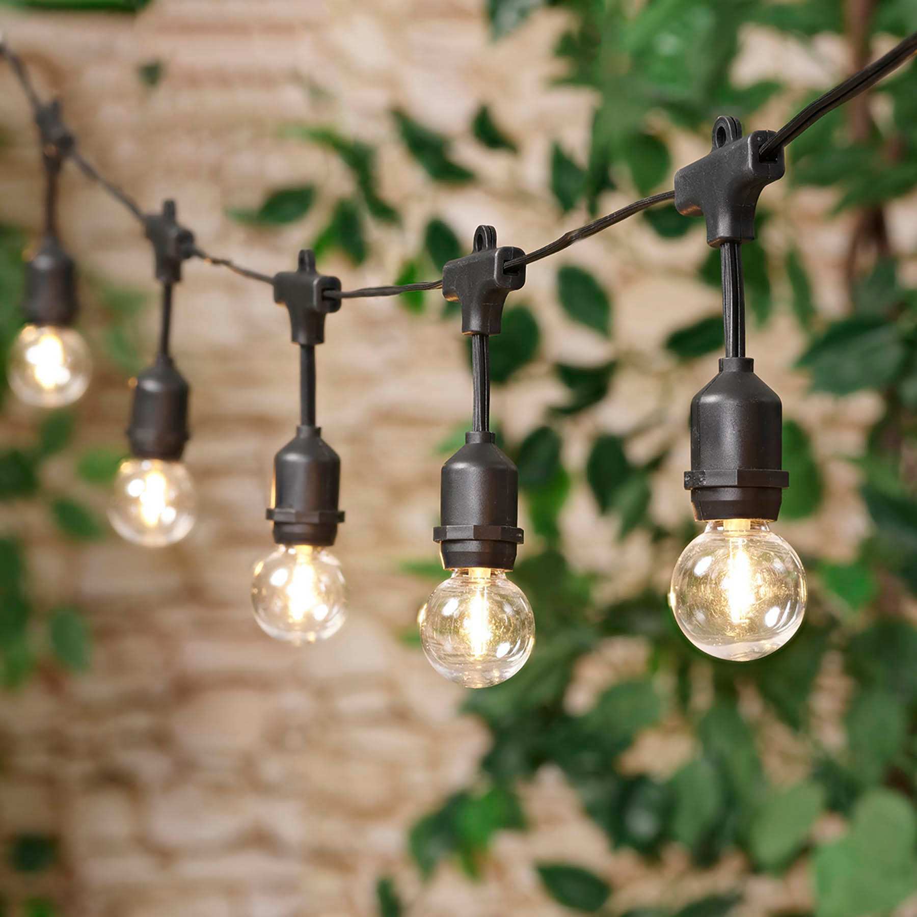 15-Count LED G40 Filament Globe String Lights with Black Commercial Wire