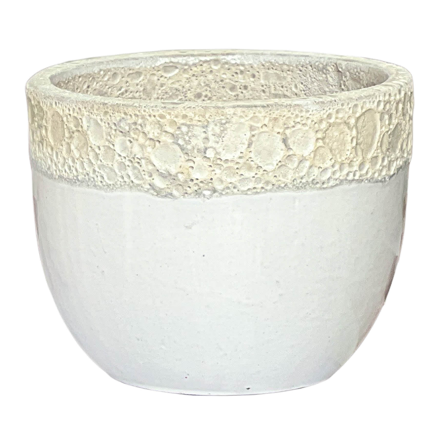 White Kalia Ceramic Outdoor Planter, Small