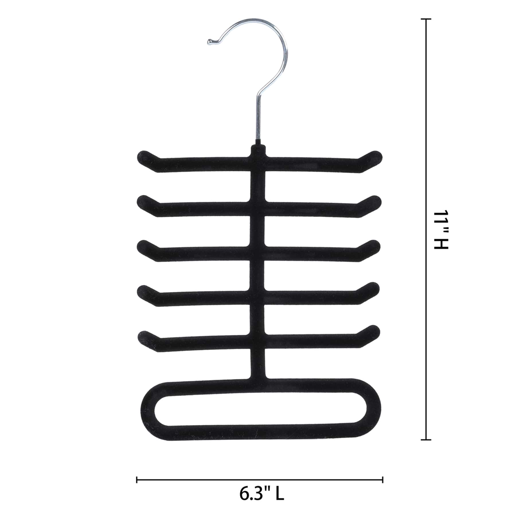 Velvet Tie Hanger, Black