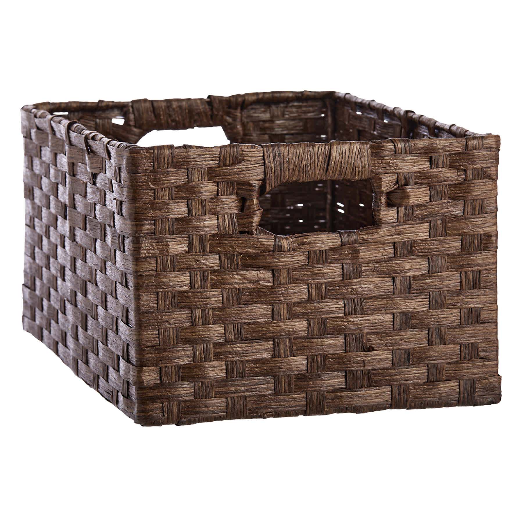 Brown Paper Rope Rectangle Storage Basket, Large