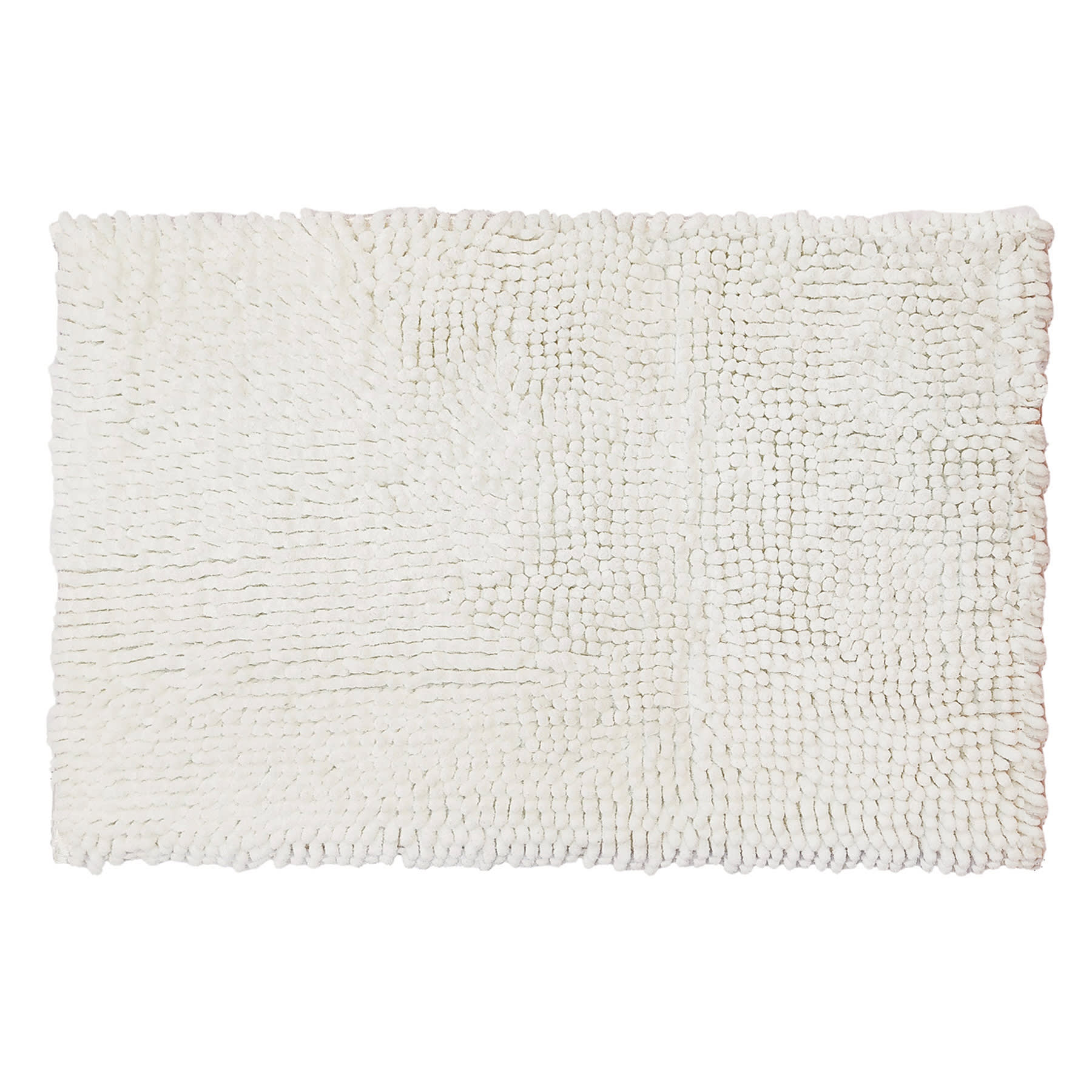 Essential Noodle White Bath Rug, 17x24