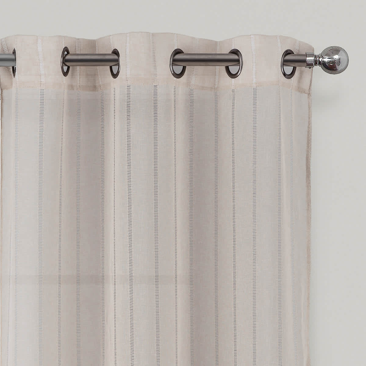 Hemstitch Linen Sheer Grommet Single Curtain Panel, 84"