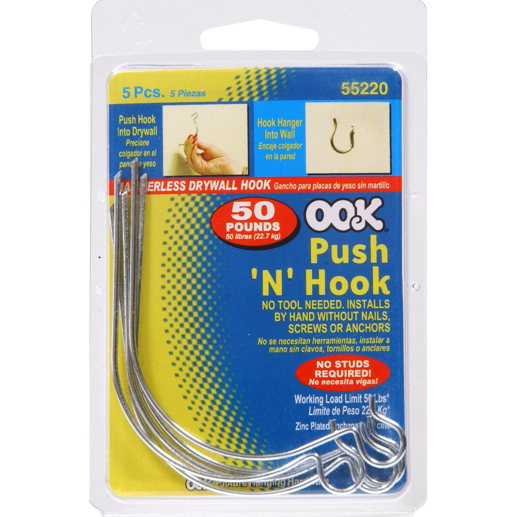 5-Piece Push N Hook Hanging Set