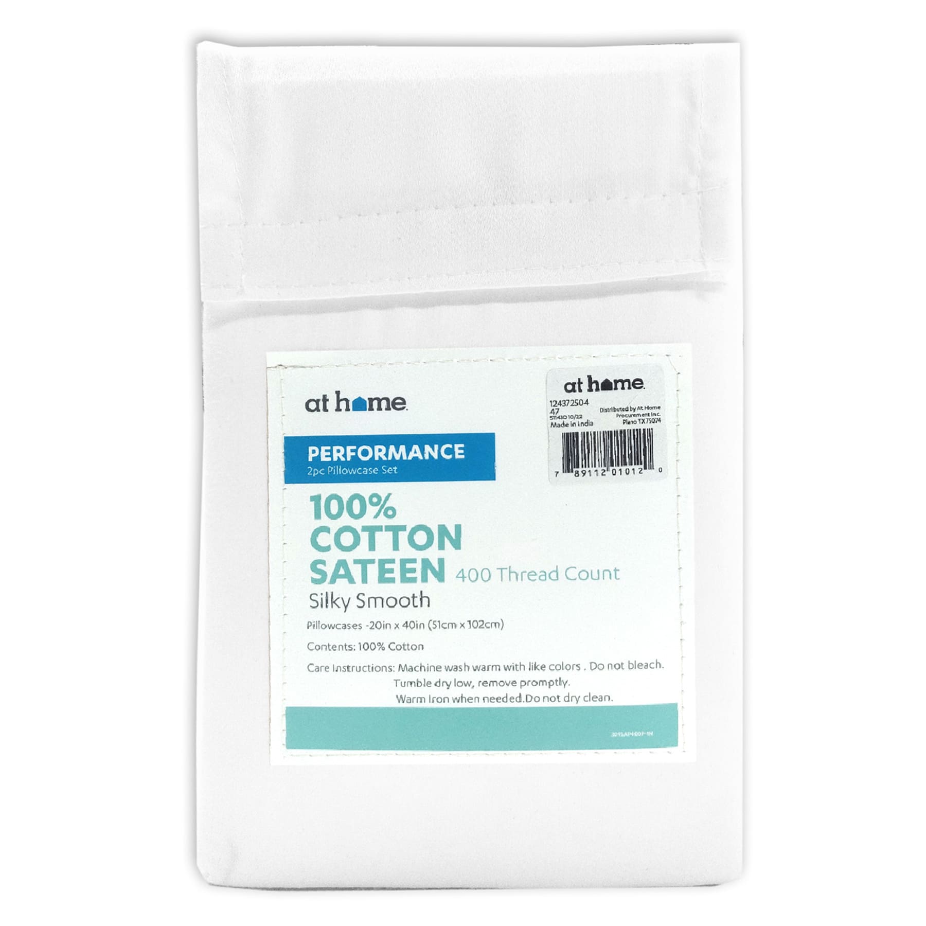 2-Piece White 400 Thread Count Performance Pillowcase Set, King