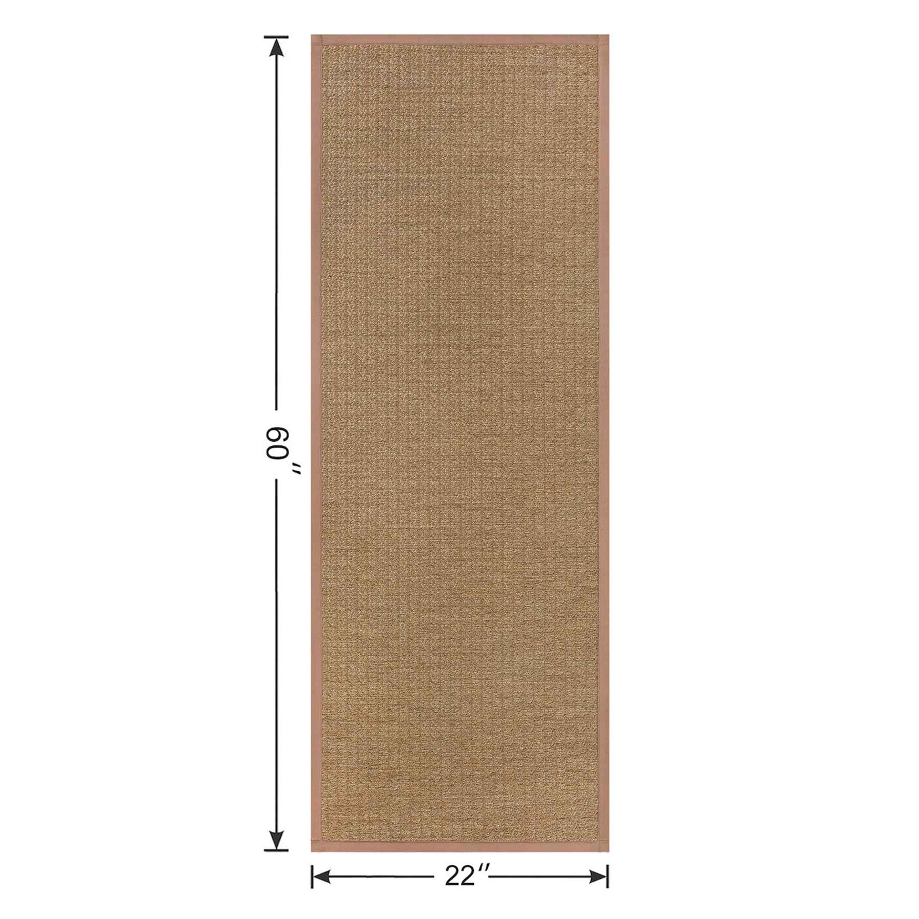 Solid Natural Textured Puffback Washable Kitchen Runner, 2x5