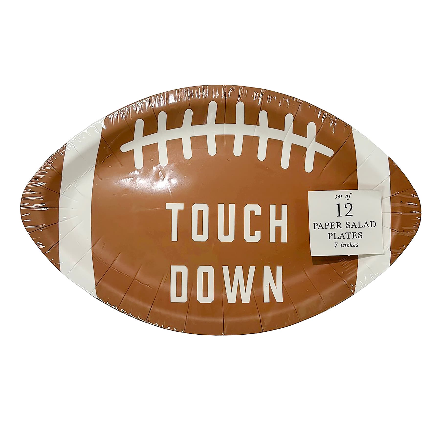 Football Touchdown Plate 7In 12Ct