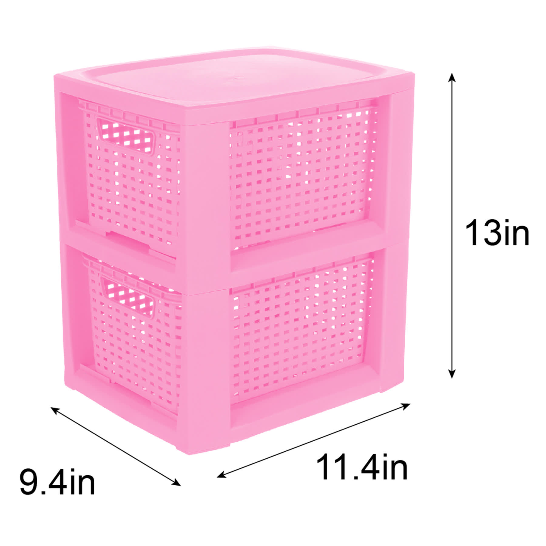 2-Layer Woven Drawer Set, Dark Pink