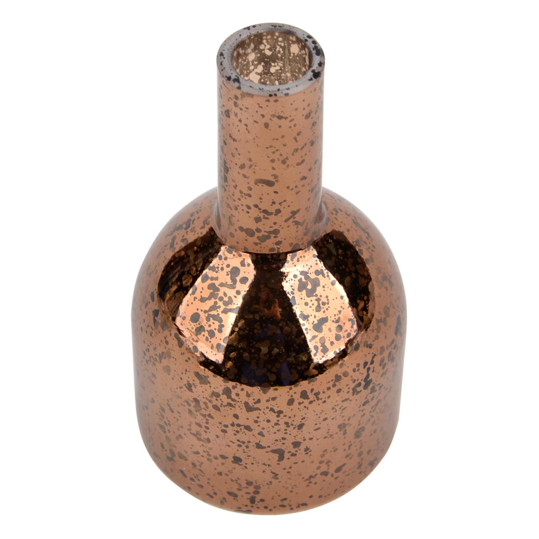 Brown Mercury Glass Bud Vase, 6.5"