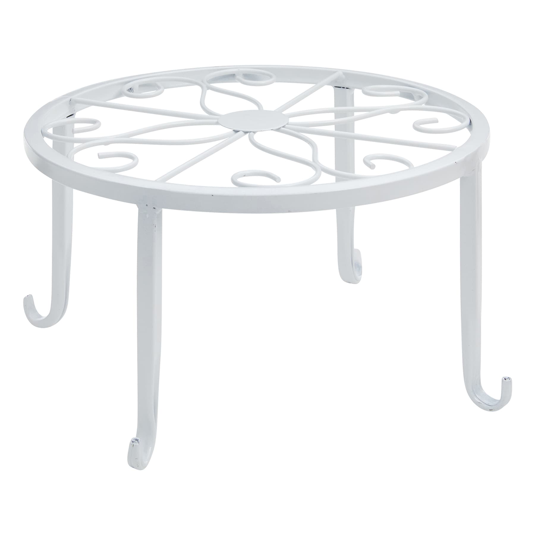 White Metal Star Plant Stand, Medium