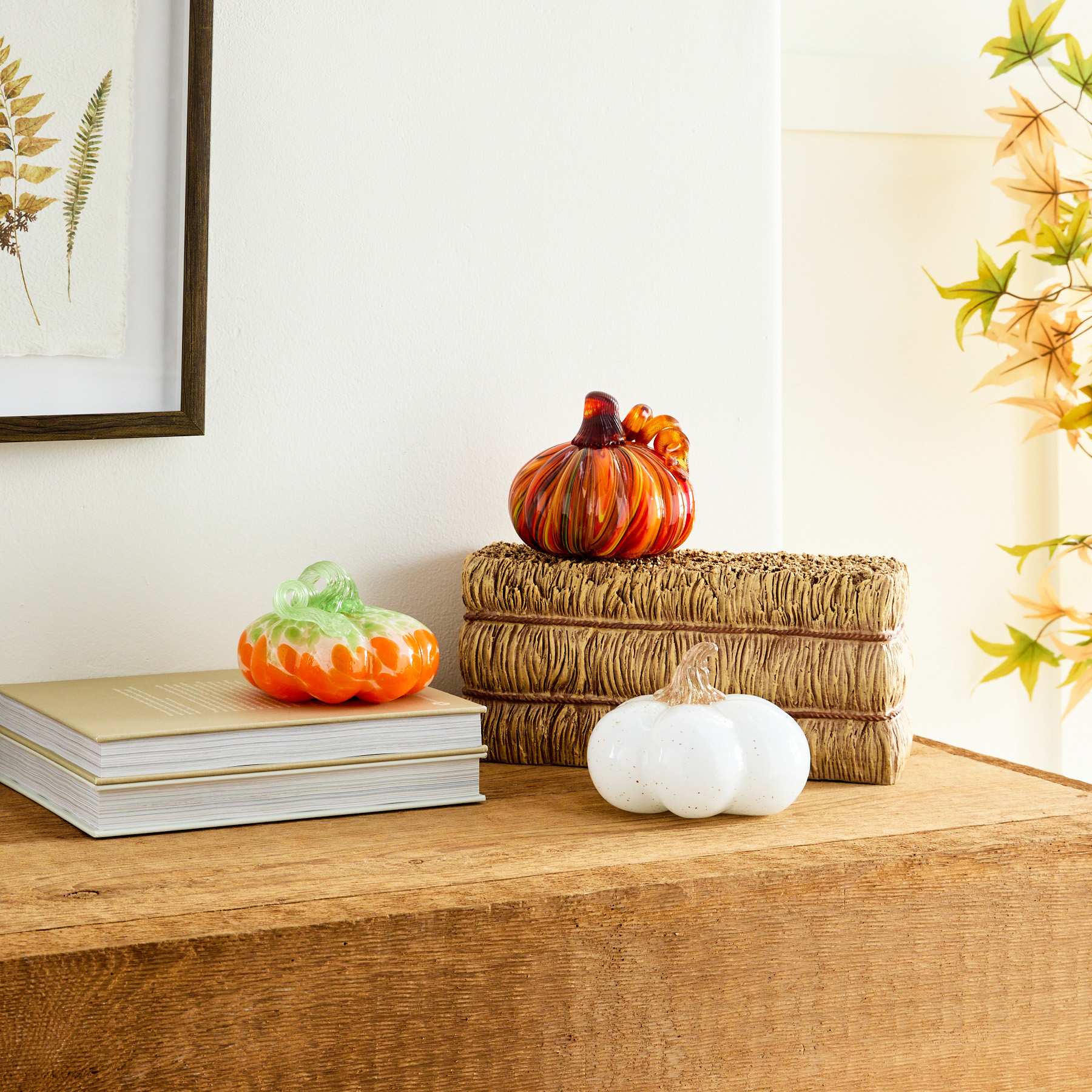 White Glass Pumpkin, 5.5"