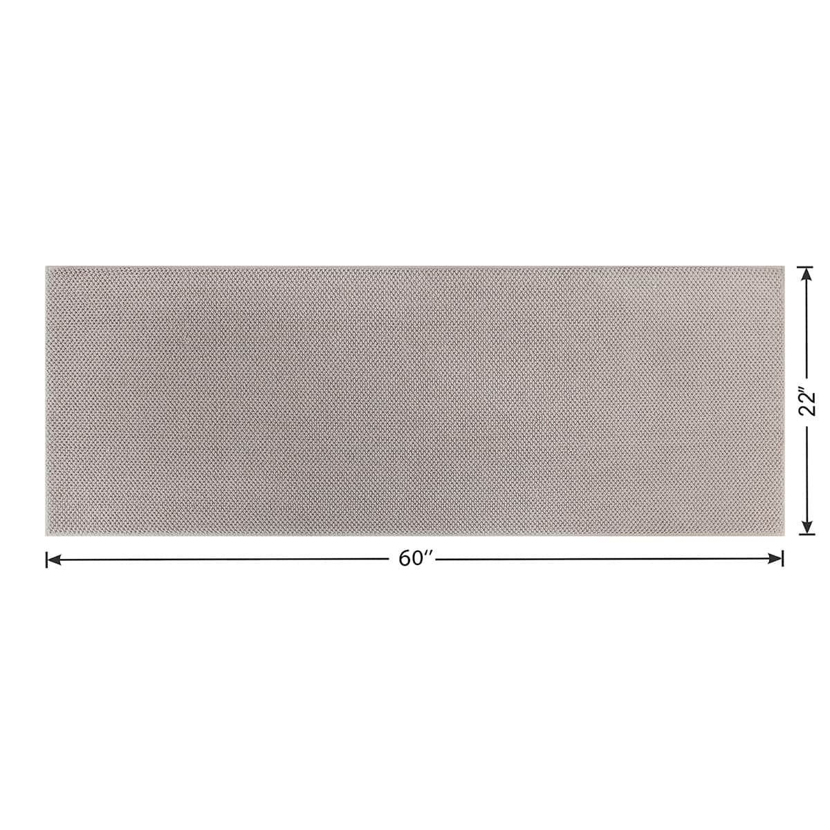 Grey Memory Foam Bath Runner, 22x60